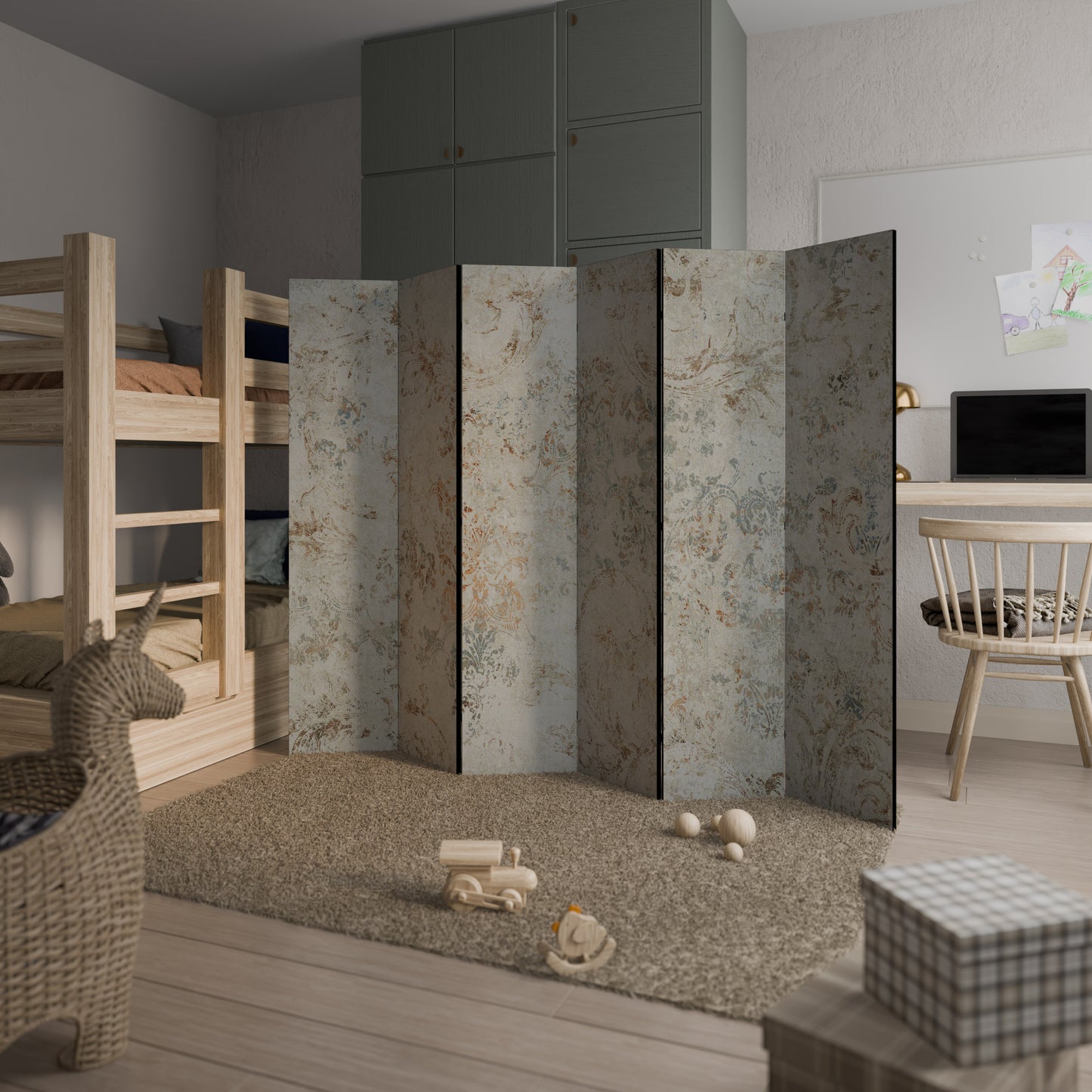 Divisorio decorativo per ambienti a 6 pannelli FADED ELEGANCE