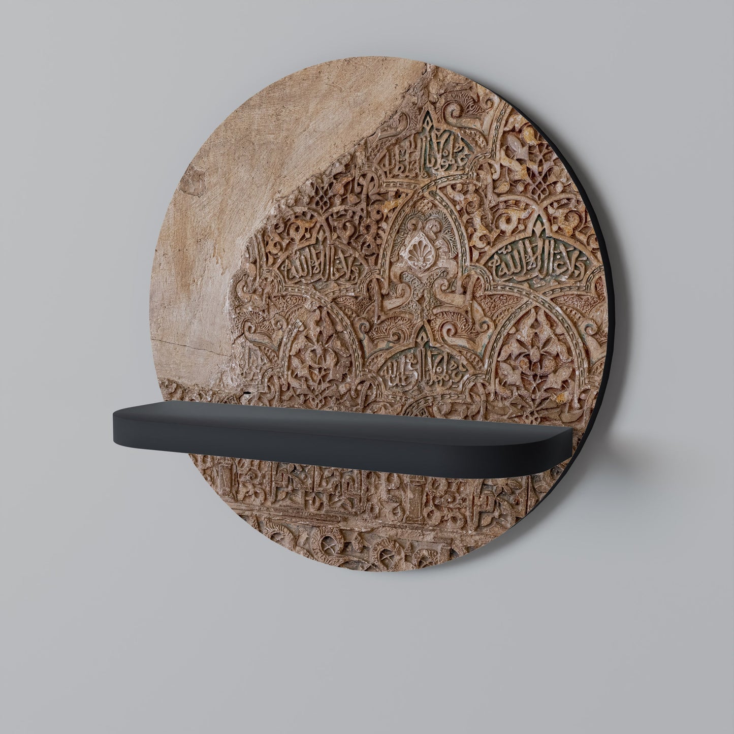 ARABESQUE WHISPERS Mensola rotonda per arte in finitura nera