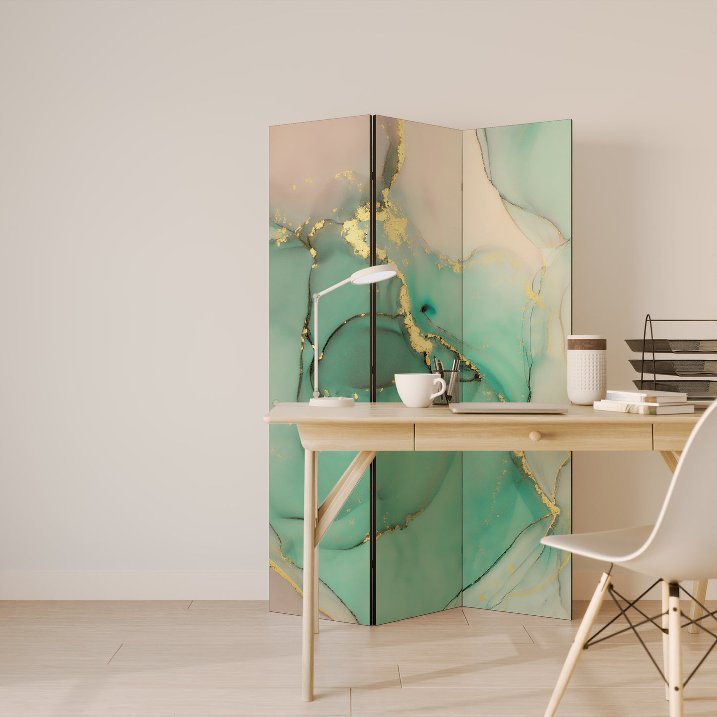 Divisorio decorativo per ambienti a 3 pannelli MARBLEIZED MYSTIQUE