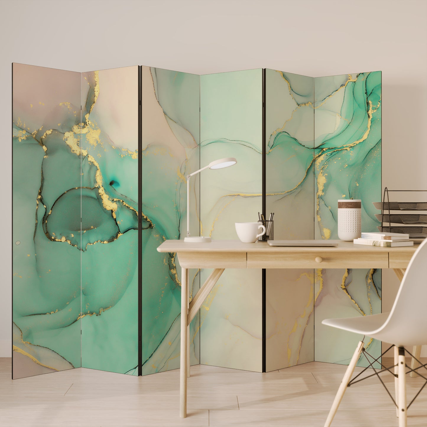 Divisorio decorativo per ambienti a 6 pannelli MARBLEIZED MYSTIQUE