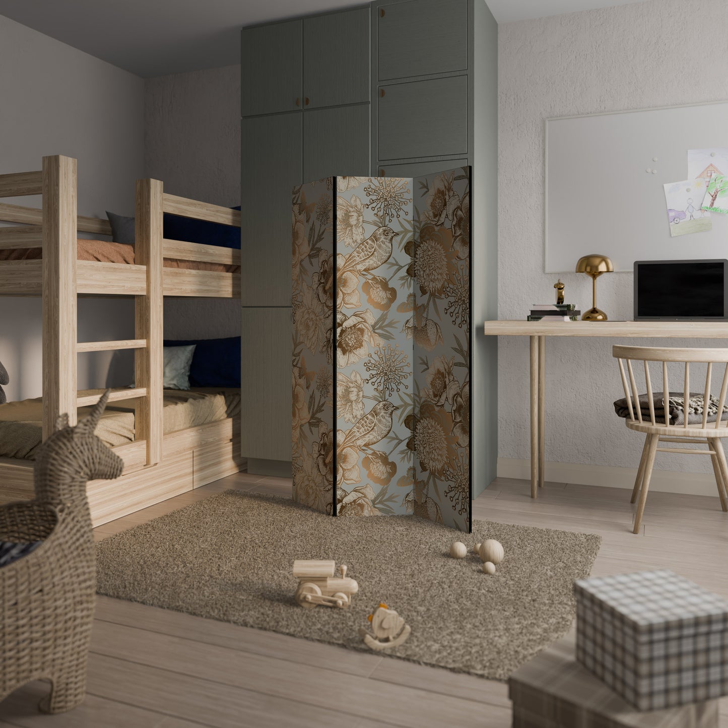 SUCCULENT WHIMSY - Divisorio decorativo per ambienti a 3 pannelli