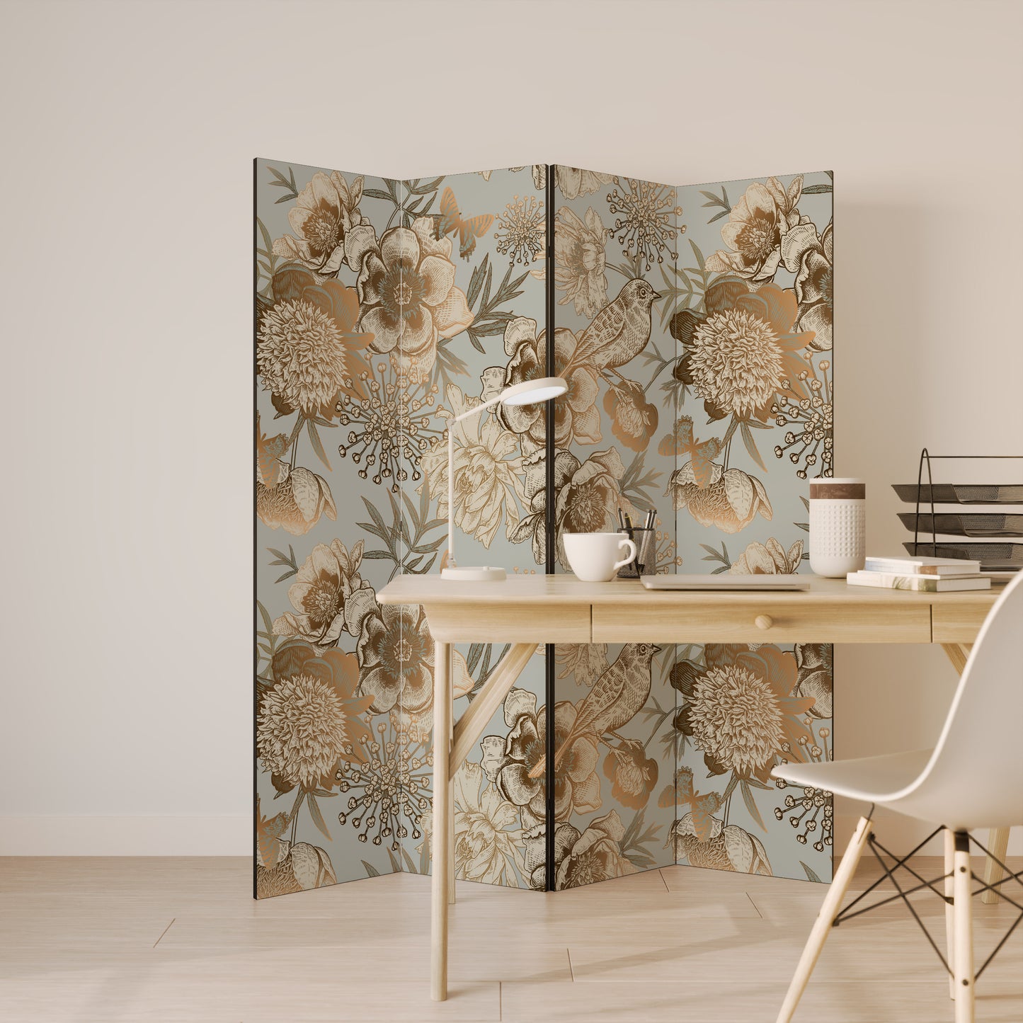 SUCCULENT WHIMSY - Divisorio decorativo per ambienti a 4 pannelli