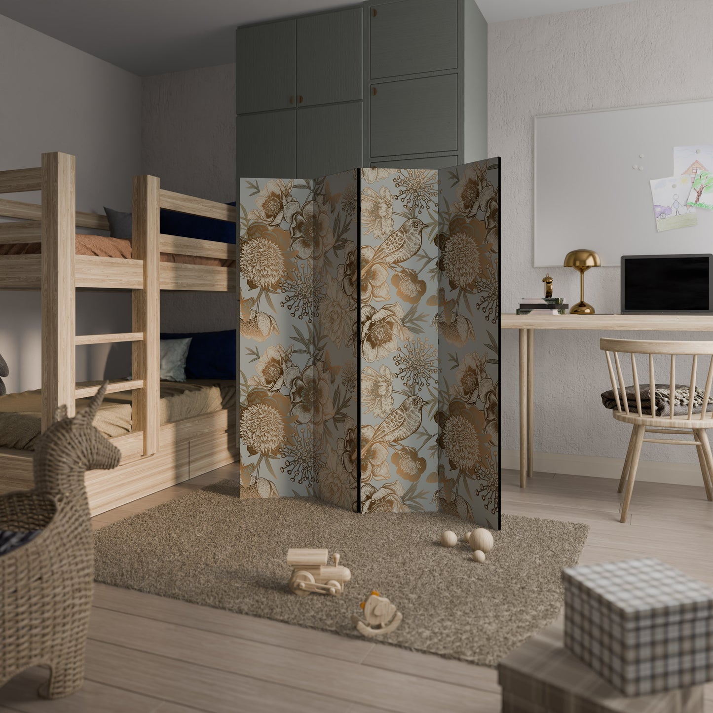SUCCULENT WHIMSY - Divisorio decorativo per ambienti a 4 pannelli