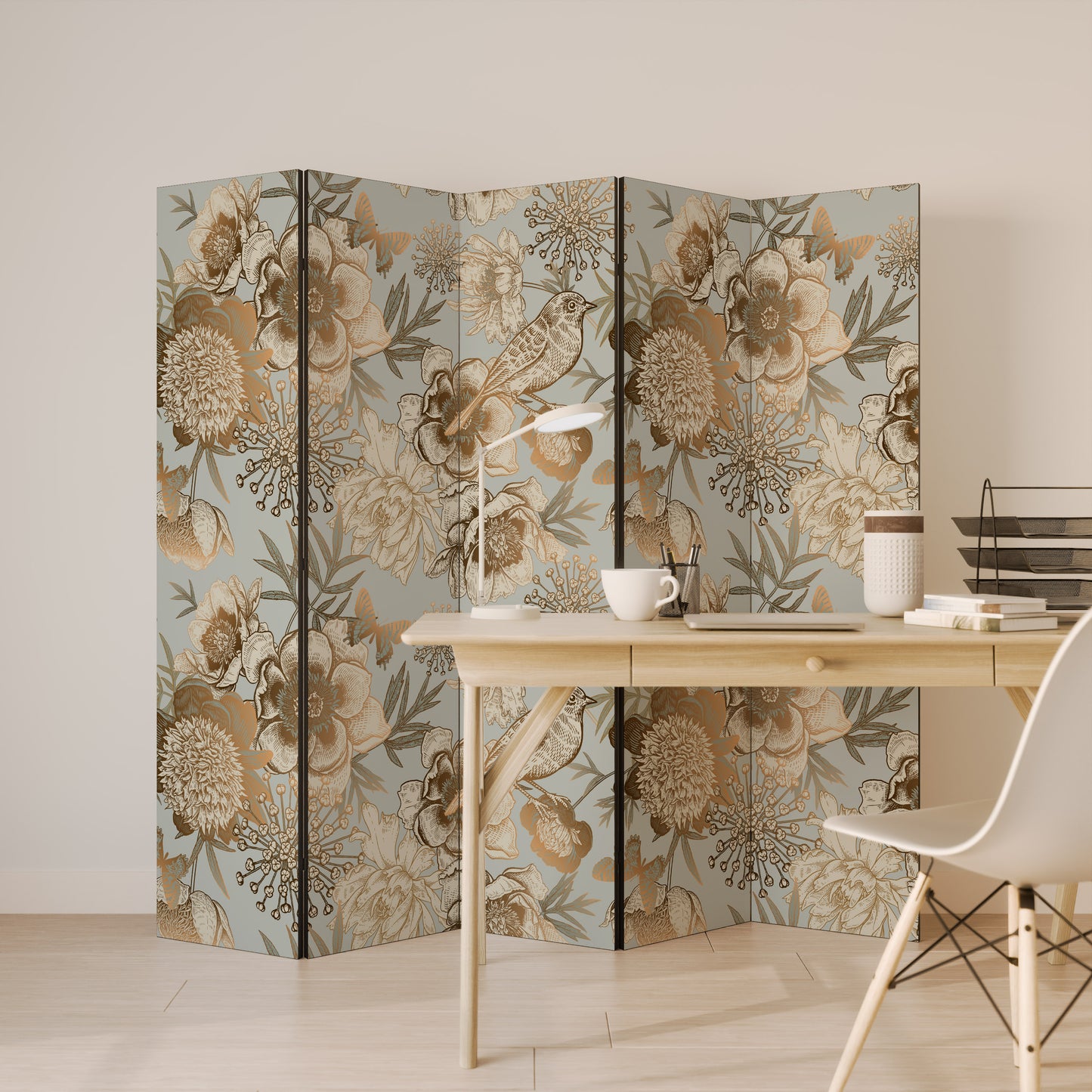 SUCCULENT WHIMSY - Divisorio decorativo per ambienti a 5 pannelli