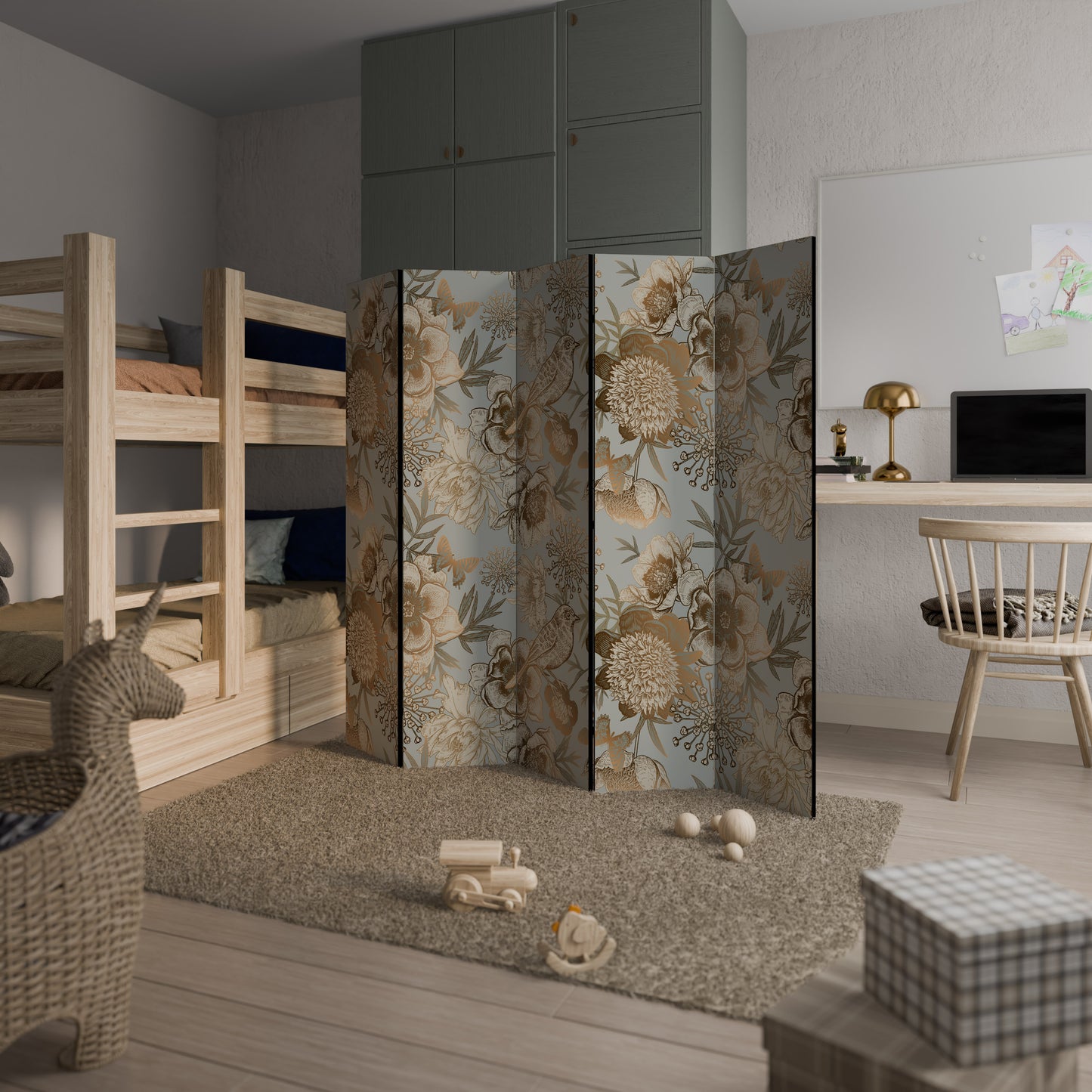 SUCCULENT WHIMSY - Divisorio decorativo per ambienti a 5 pannelli