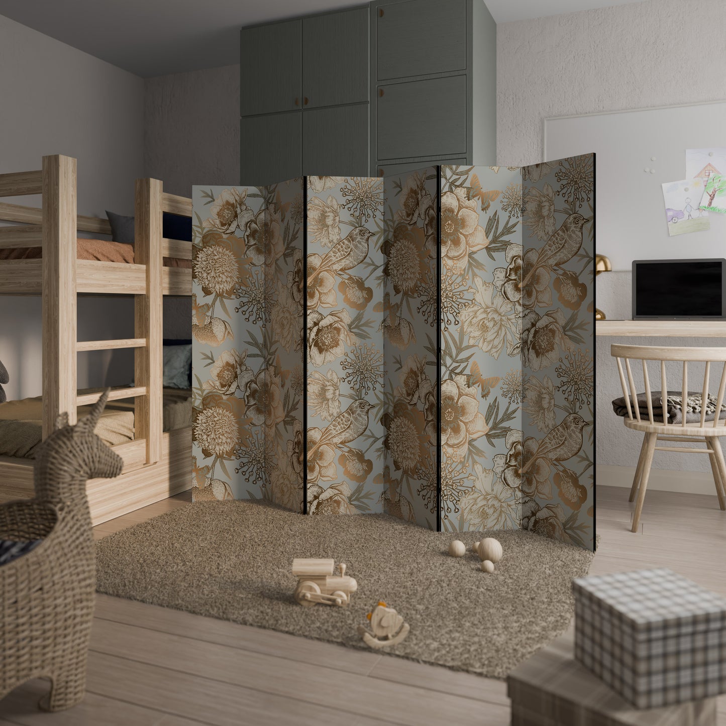 SUCCULENT WHIMSY - Divisorio decorativo per ambienti a 6 pannelli