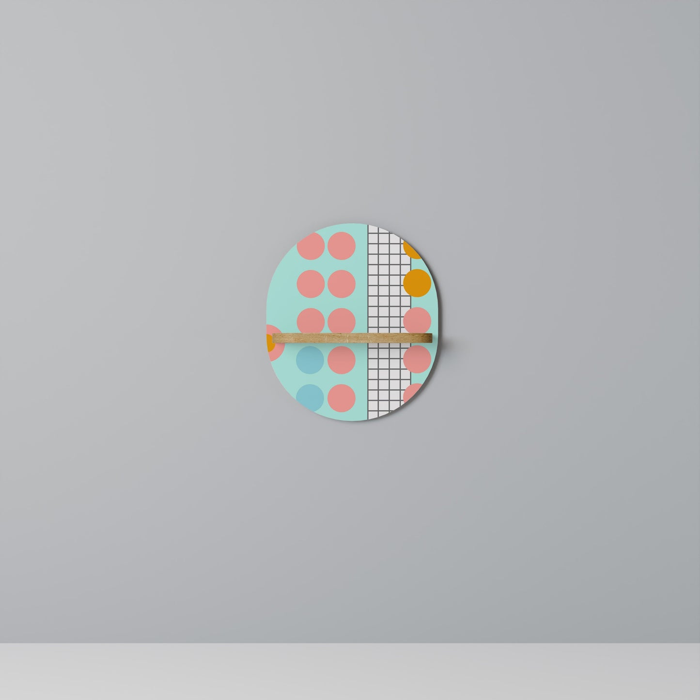 RETRO GRID Mensola ovale per arte in effetto rovere