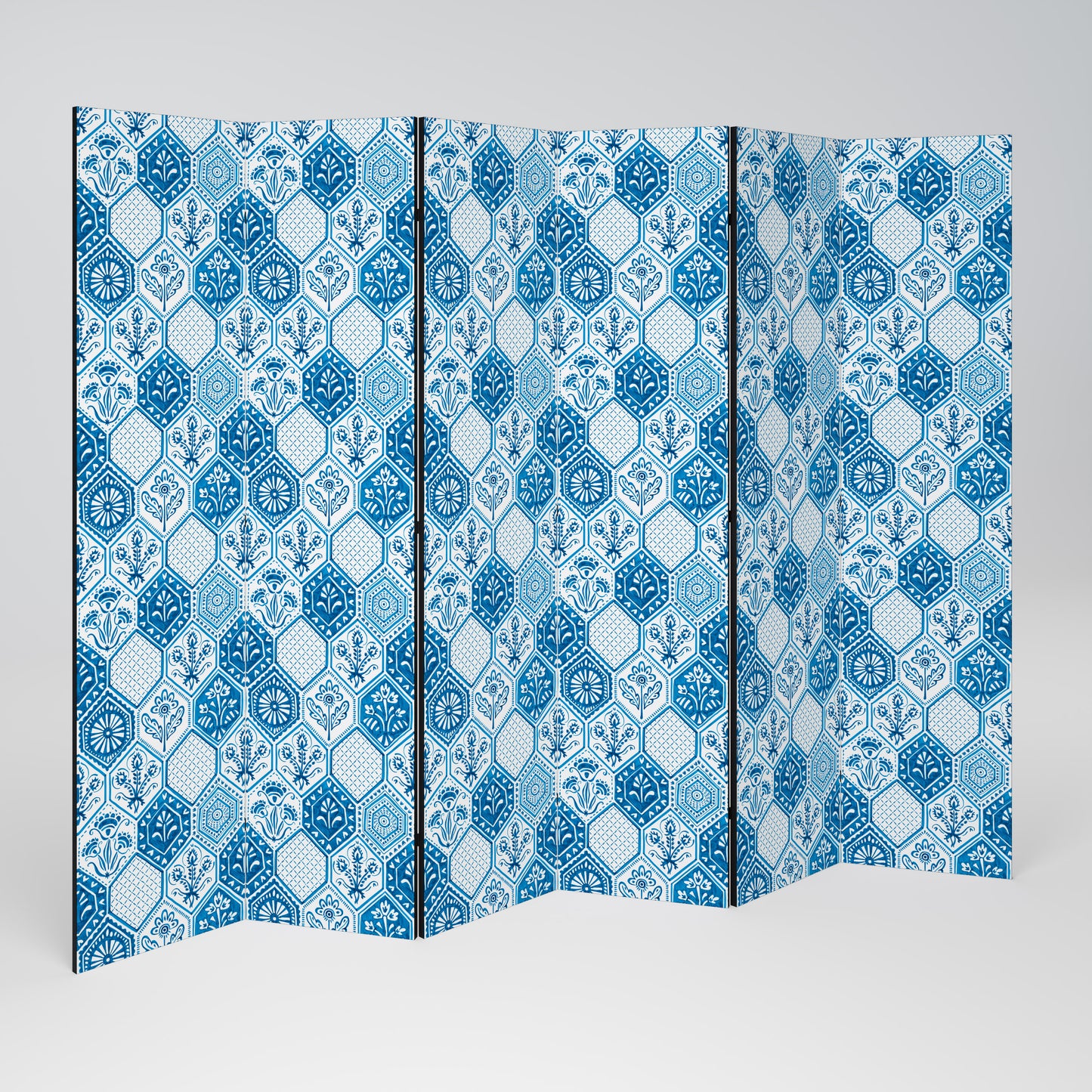 Divisorio decorativo per ambienti a 6 pannelli AQUATIC HEXAGON DREAM