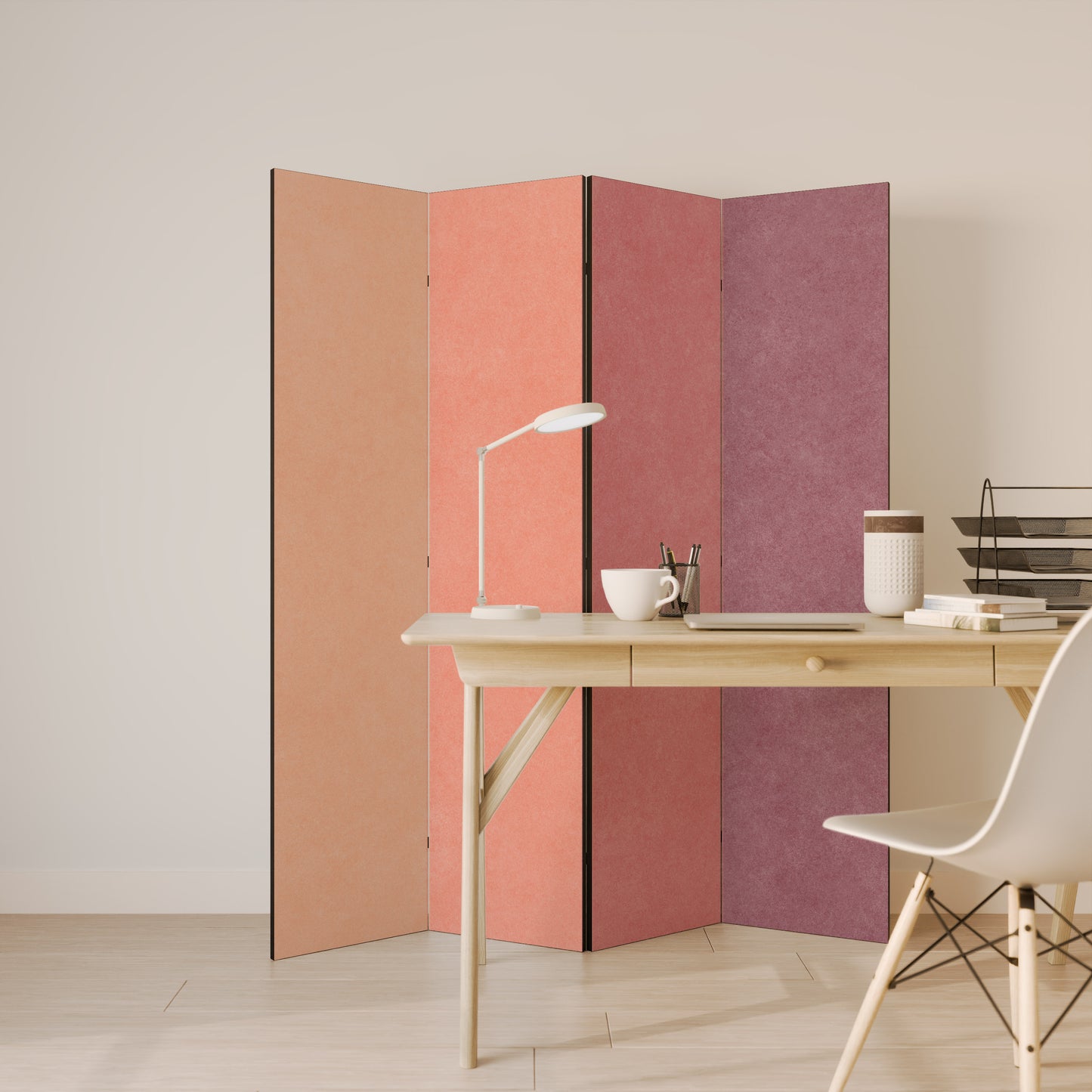 Divisorio decorativo per ambienti a 4 pannelli "SELLS LIKE PINK SPIRIT"