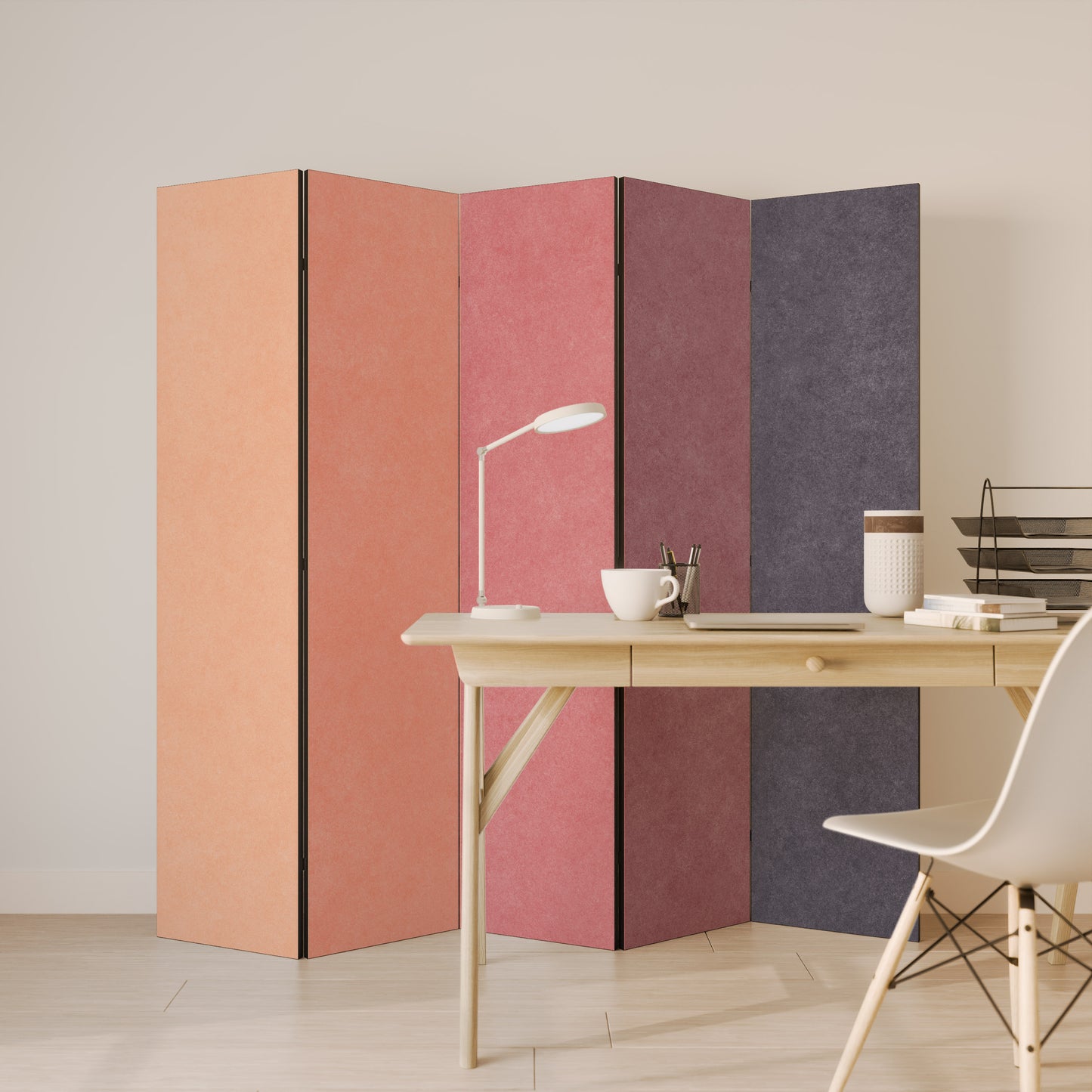 Divisorio decorativo per ambienti a 5 pannelli "SELLS LIKE PINK SPIRIT"