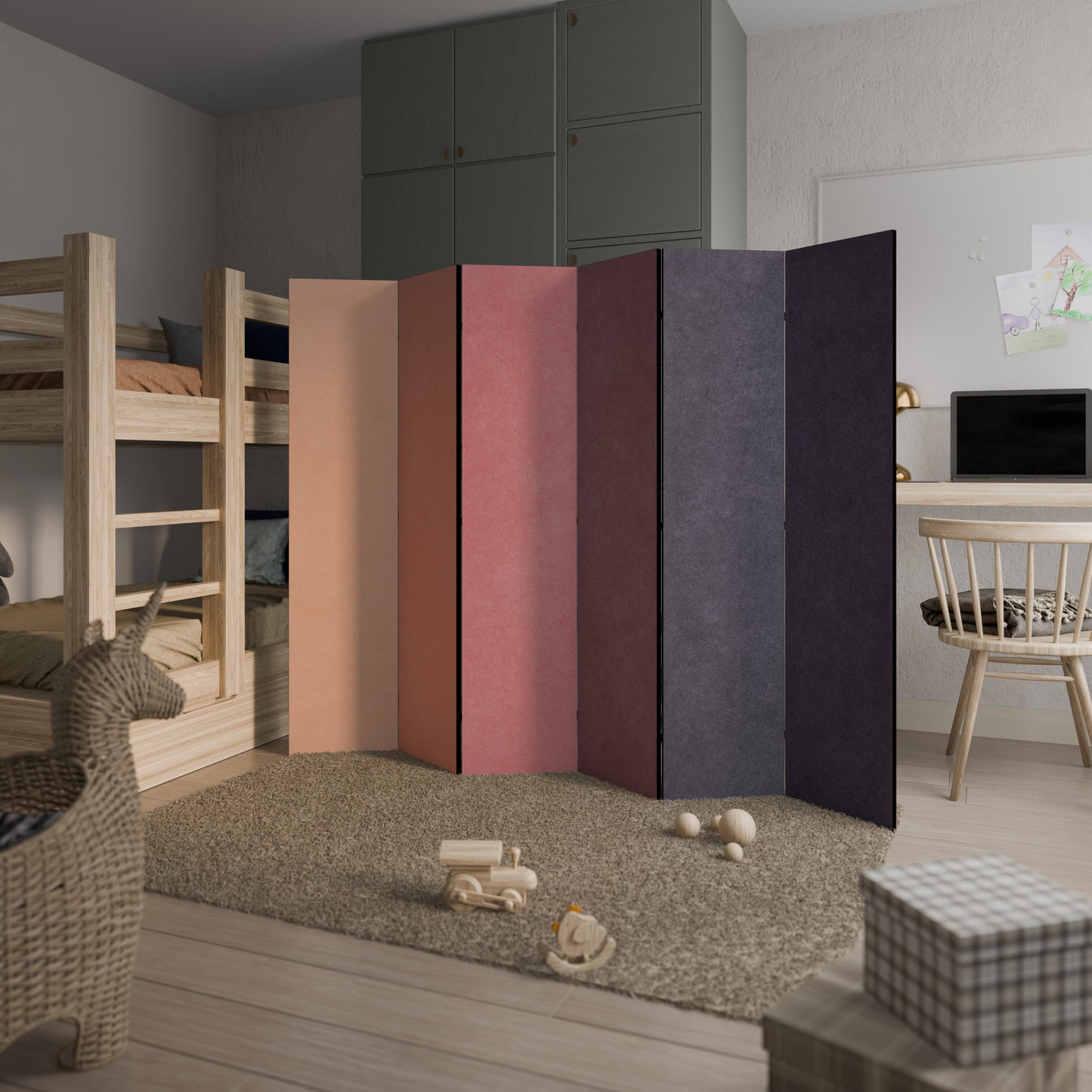 Divisorio decorativo per ambienti a 6 pannelli "SELLS LIKE PINK SPIRIT"
