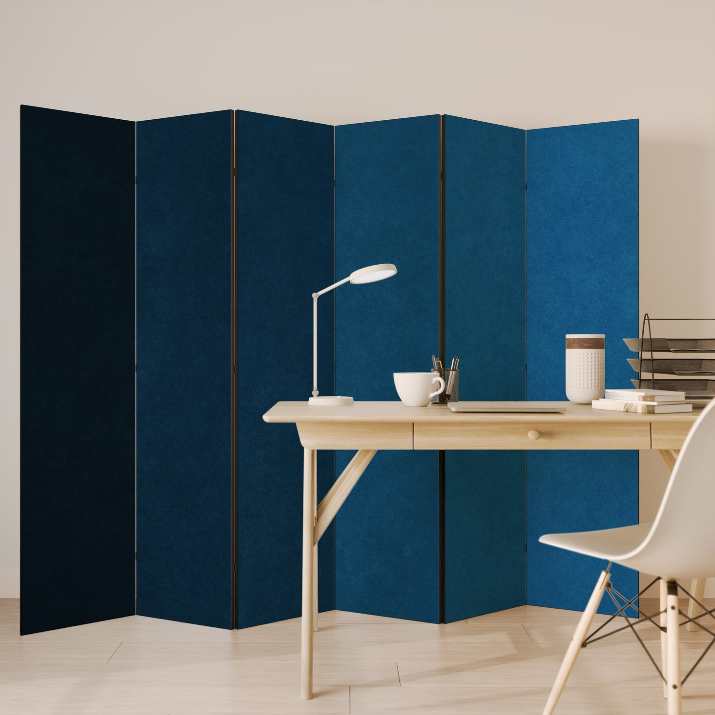 SHAKE IT BLUE Divisorio decorativo per ambienti a 6 pannelli