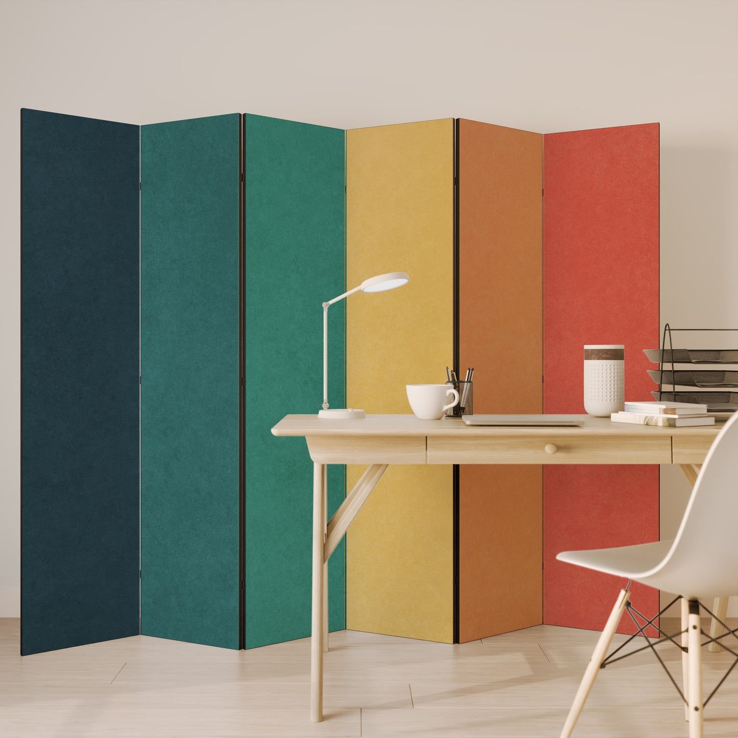 VIVA LA COLOR Divisorio decorativo per ambienti a 6 pannelli