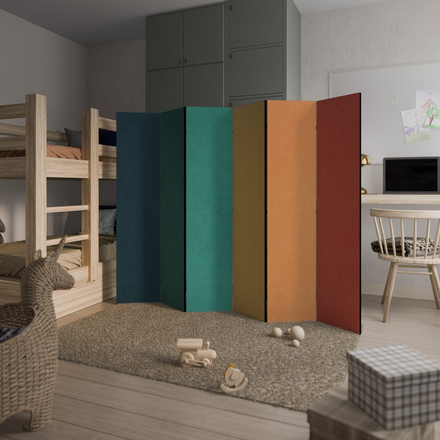 VIVA LA COLOR Divisorio decorativo per ambienti a 6 pannelli