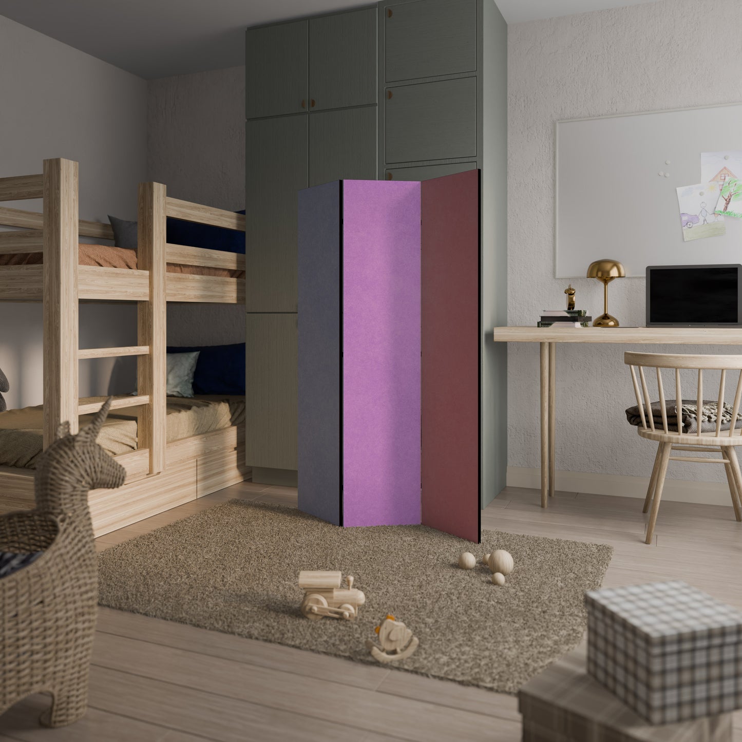 IL MIO CUORE SI COLORERÀ Divisorio decorativo per ambienti a 3 pannelli