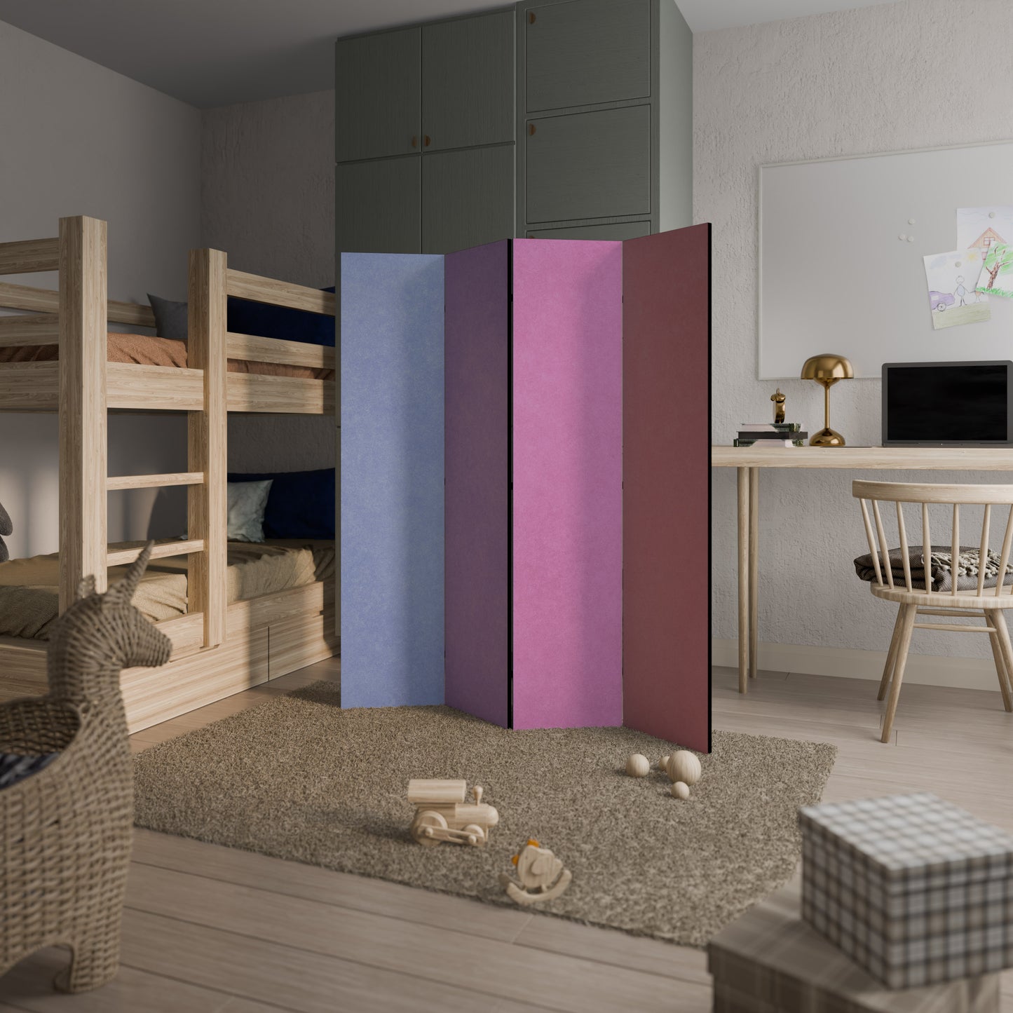 IL MIO CUORE SI COLORERÀ Divisorio decorativo per ambienti a 4 pannelli