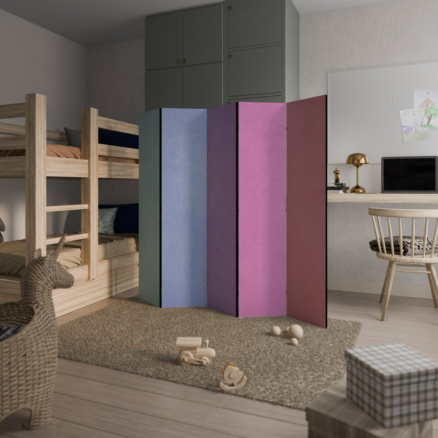 IL MIO CUORE SI COLORERÀ Divisorio decorativo per ambienti a 5 pannelli