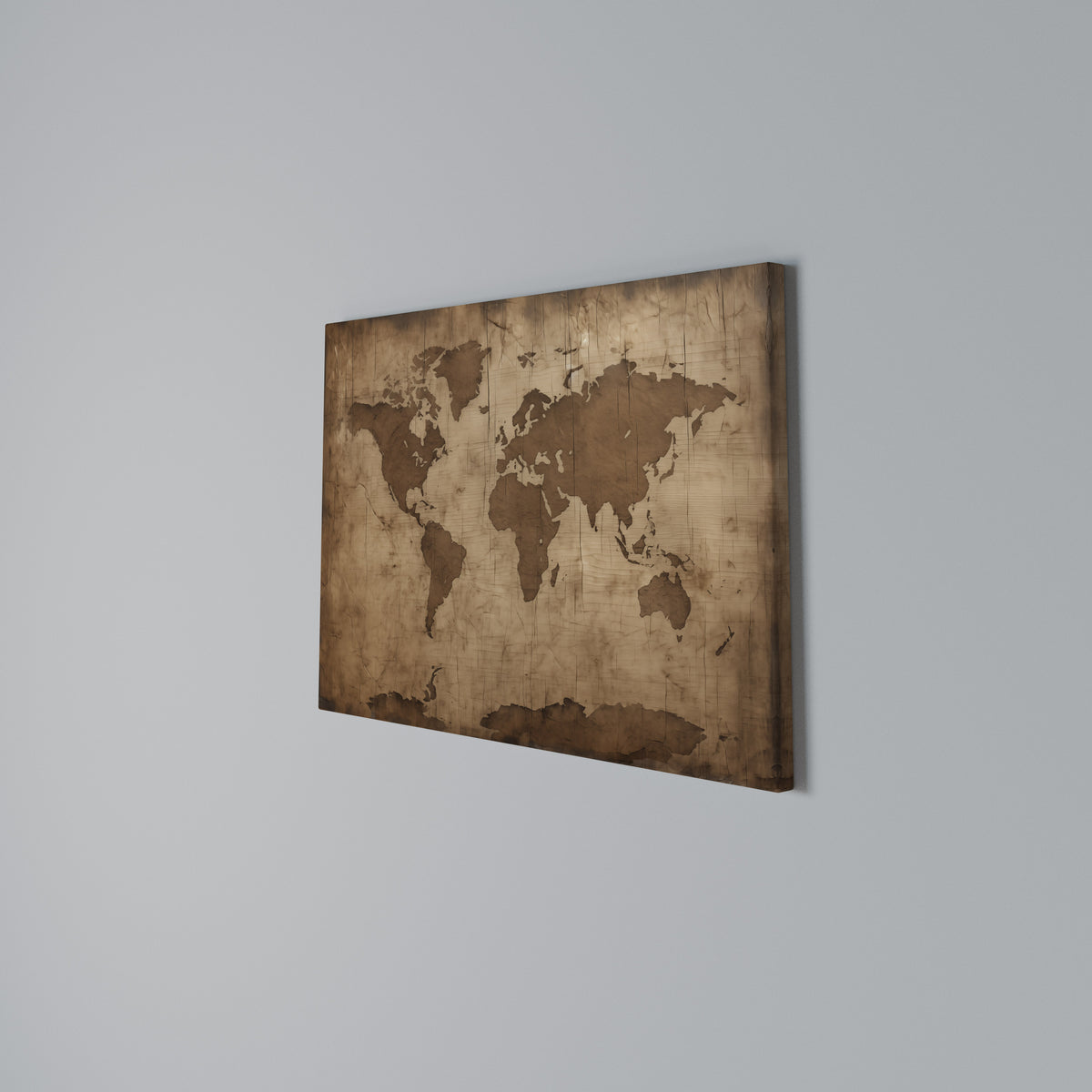 AGED WORLD MAP Stampa su tela orizzontale