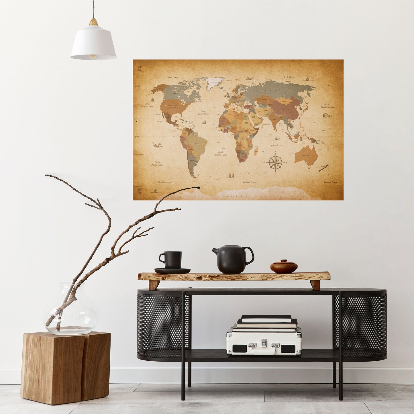Poster orizzontale staccabile e attaccabile della mappa dell'antico viaggiatore