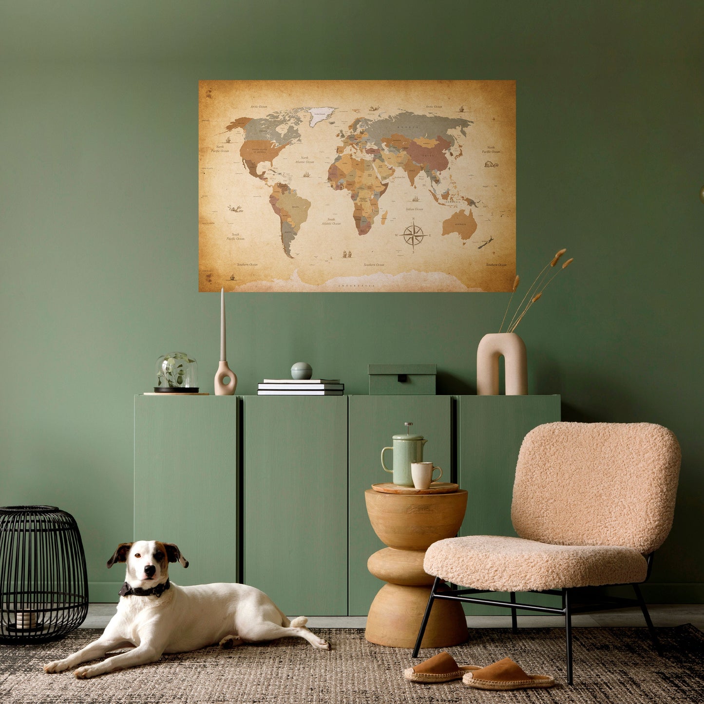 Poster orizzontale staccabile e attaccabile della mappa dell'antico viaggiatore