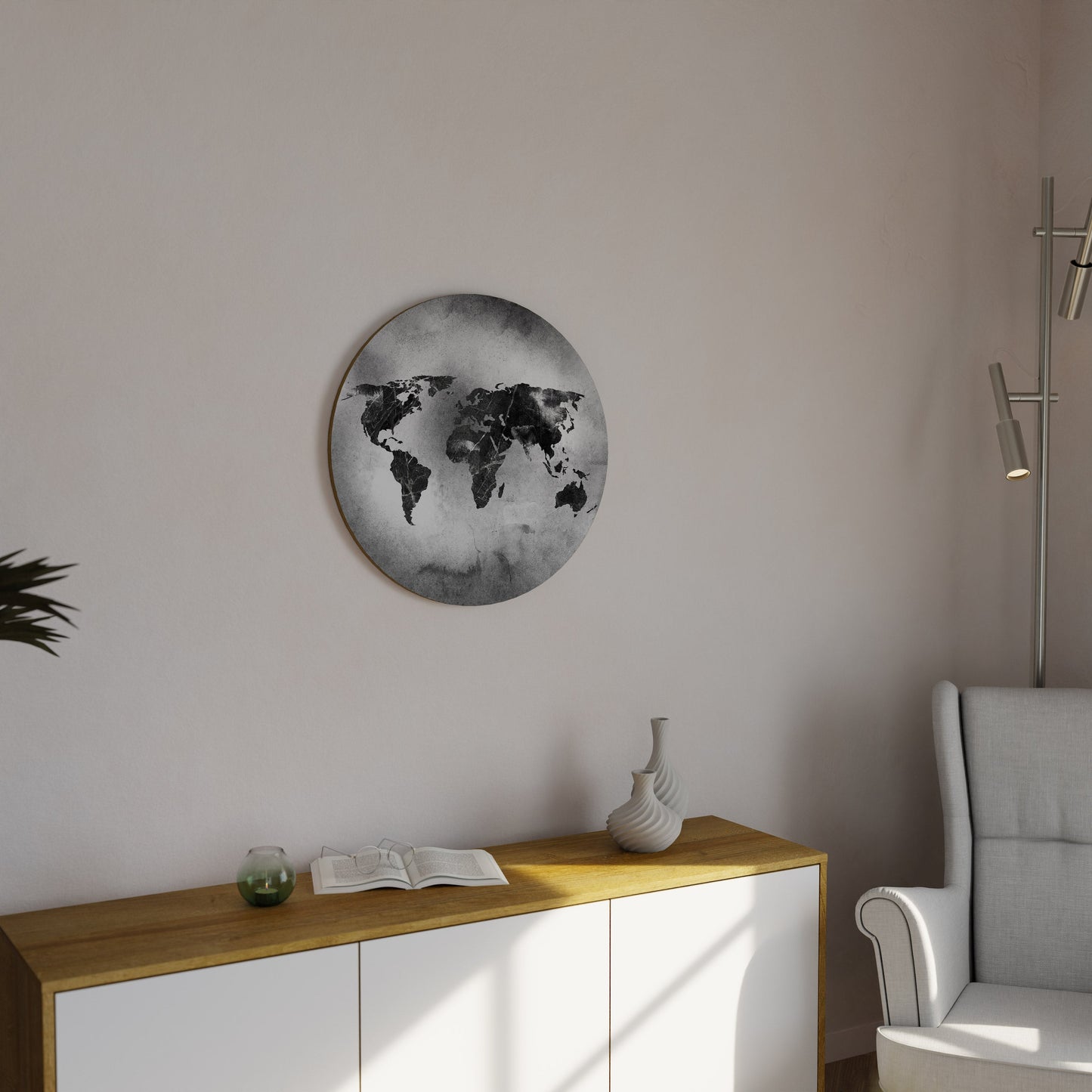SHADOWED CONTINENTS - Arte murale rotonda