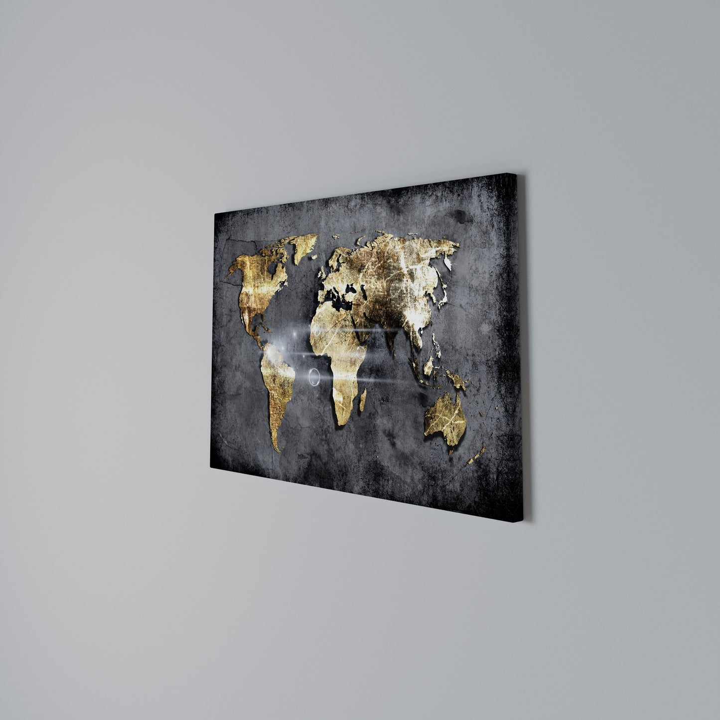 SHIMMERING EARTH MAP Stampa su tela orizzontale