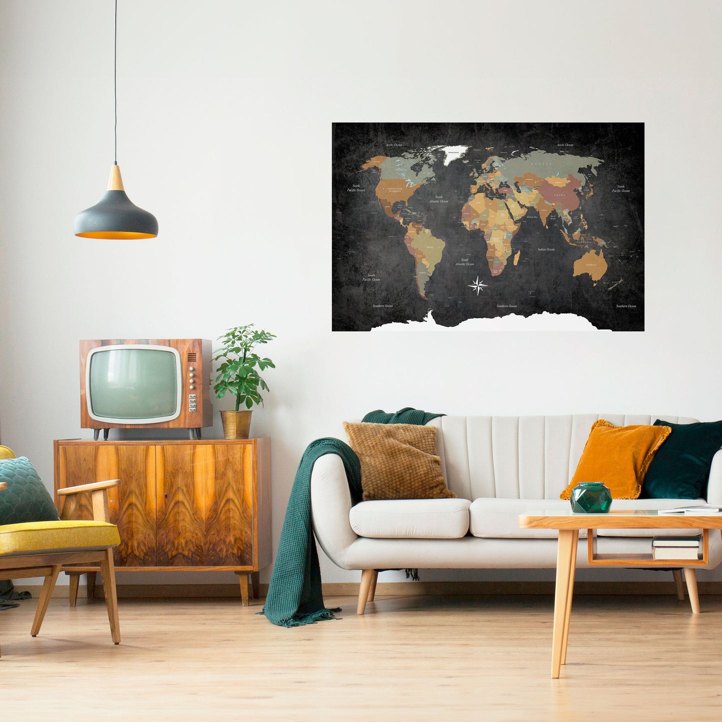 CONTINENTI DELLA CREATIVITÀ Poster orizzontale staccabile e attaccabile