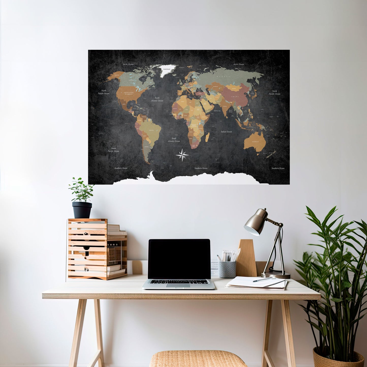 CONTINENTI DELLA CREATIVITÀ Poster orizzontale staccabile e attaccabile