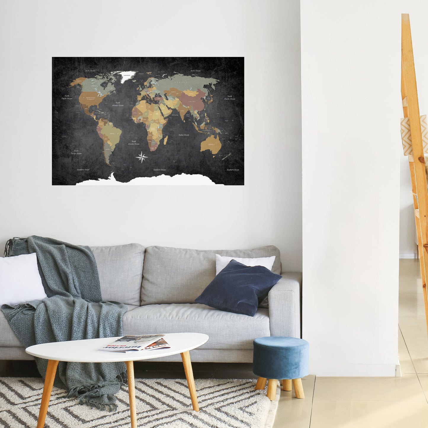 CONTINENTI DELLA CREATIVITÀ Poster orizzontale staccabile e attaccabile