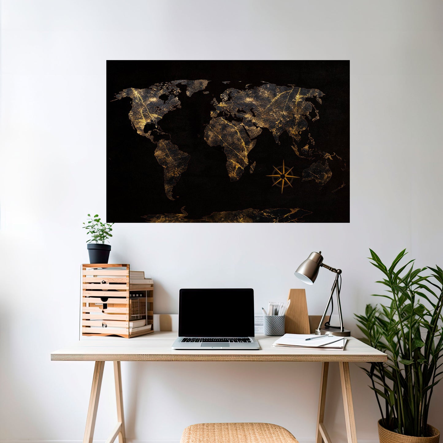 GOLDEN GEOGRAPHY Peel and Stick Horizontal Poster