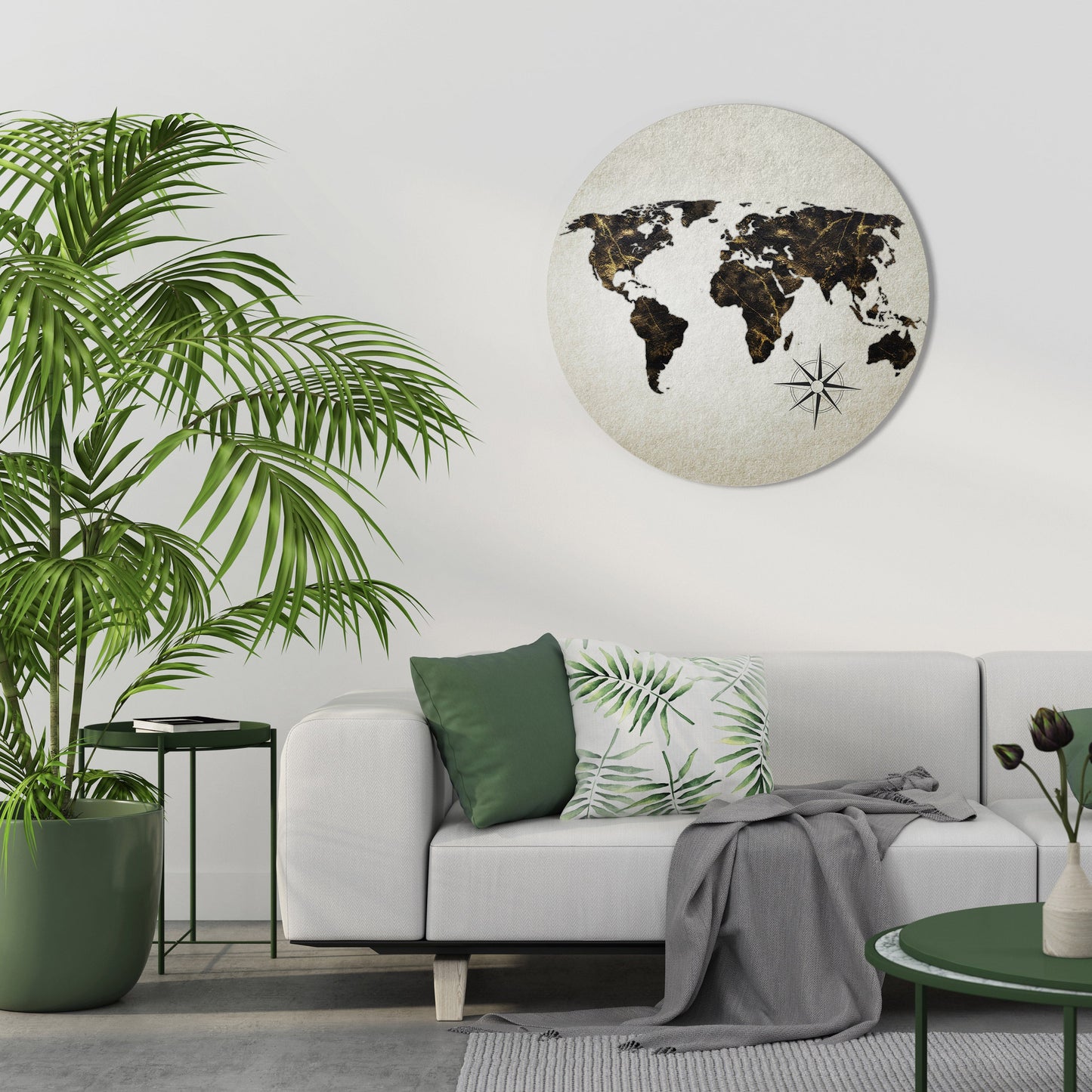 GOLDEN LINES GLOBE - Decorazione murale rotonda