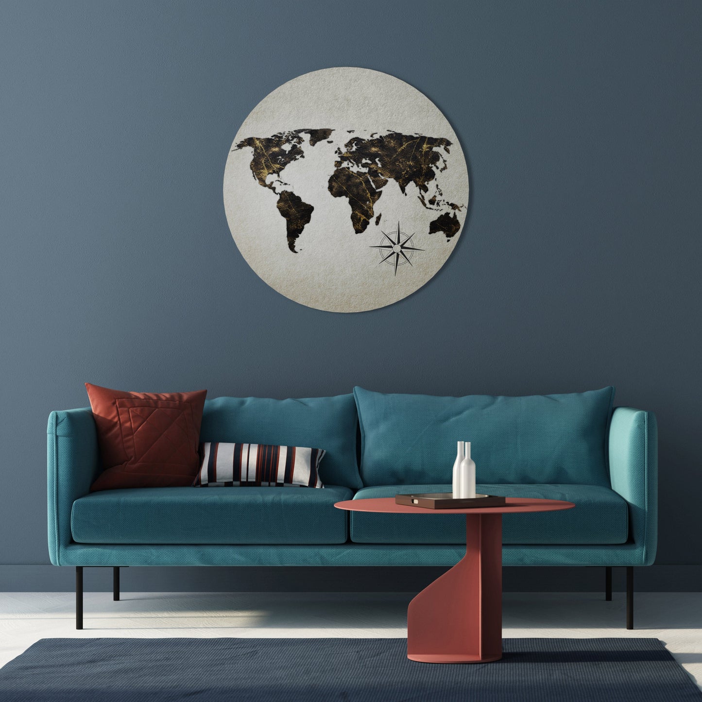 GOLDEN LINES GLOBE - Decorazione murale rotonda
