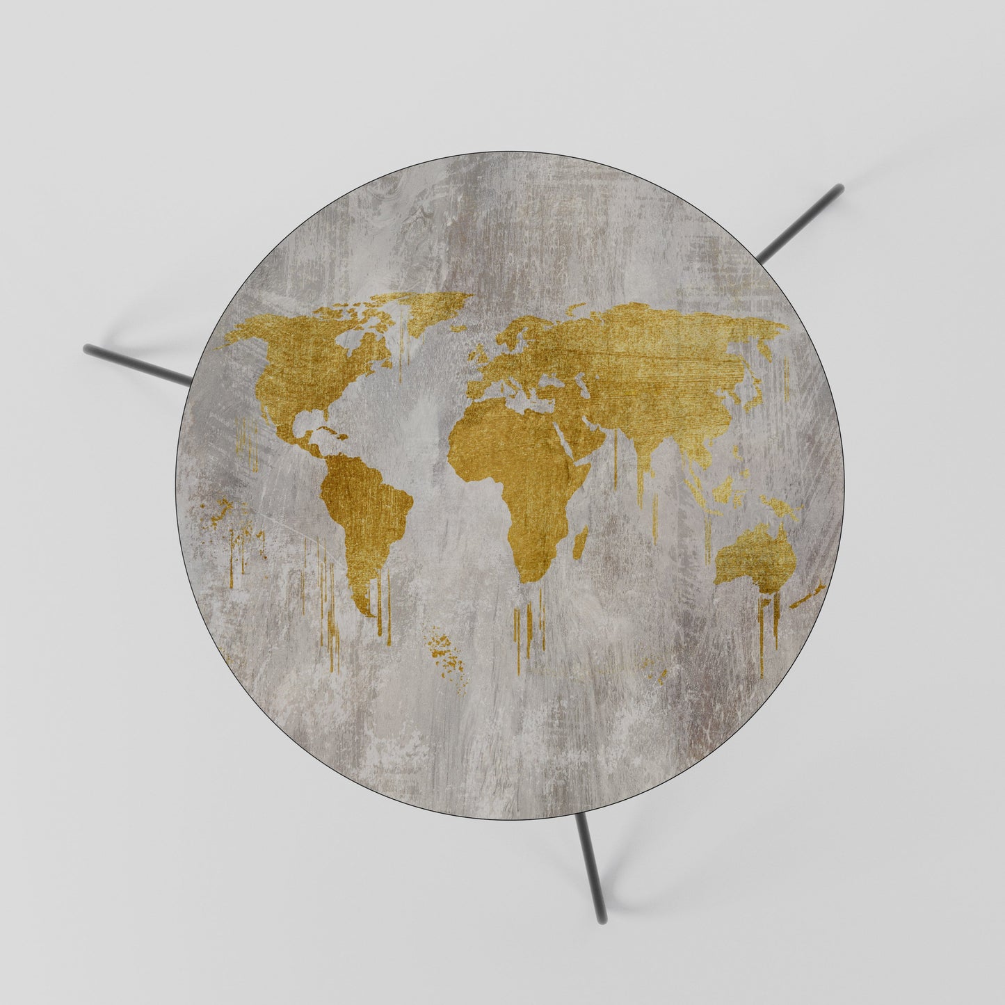 Tavolino da caffè METALLIC WORLDVIEW MAP 60