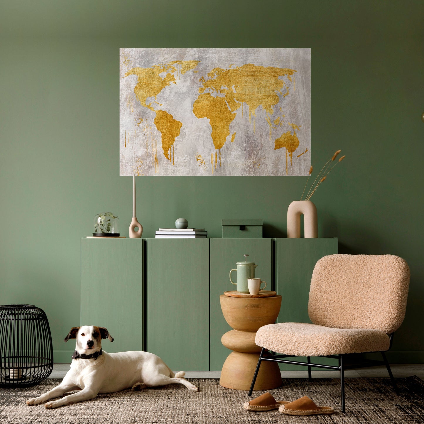 MAPPA METALLICA DEL MONDO - Poster orizzontale staccabile e attaccabile