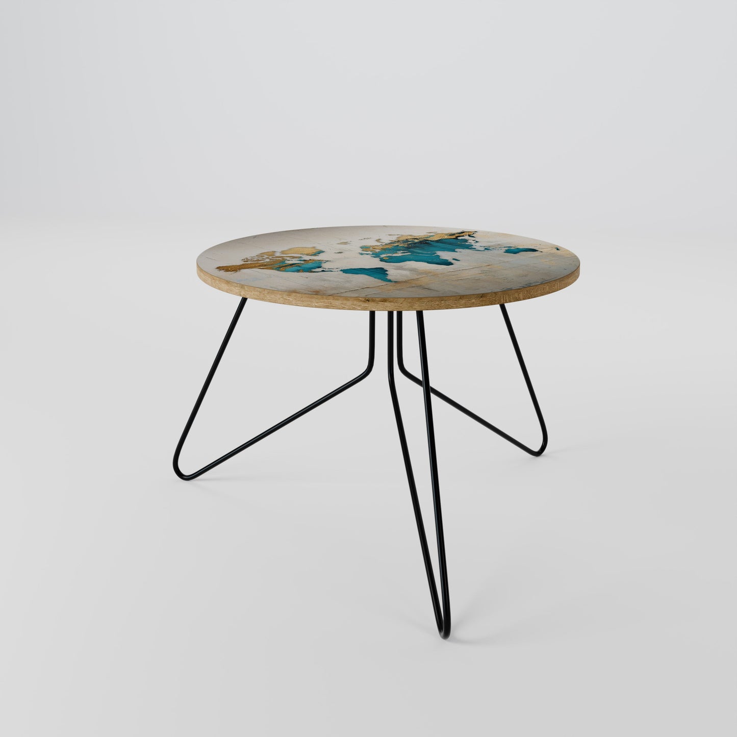Tavolino da caffè MAPPA DORATA AZZURRA 60