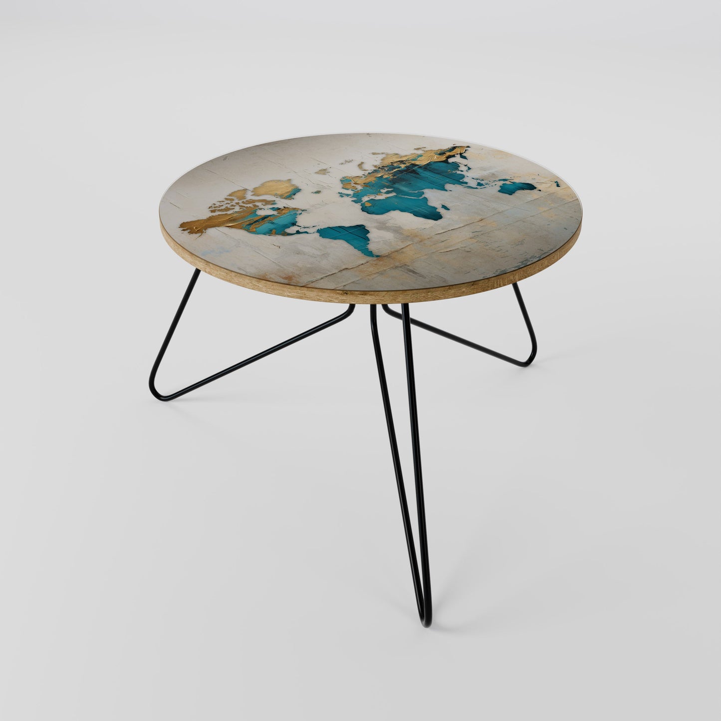 Tavolino da caffè MAPPA DORATA AZZURRA 60