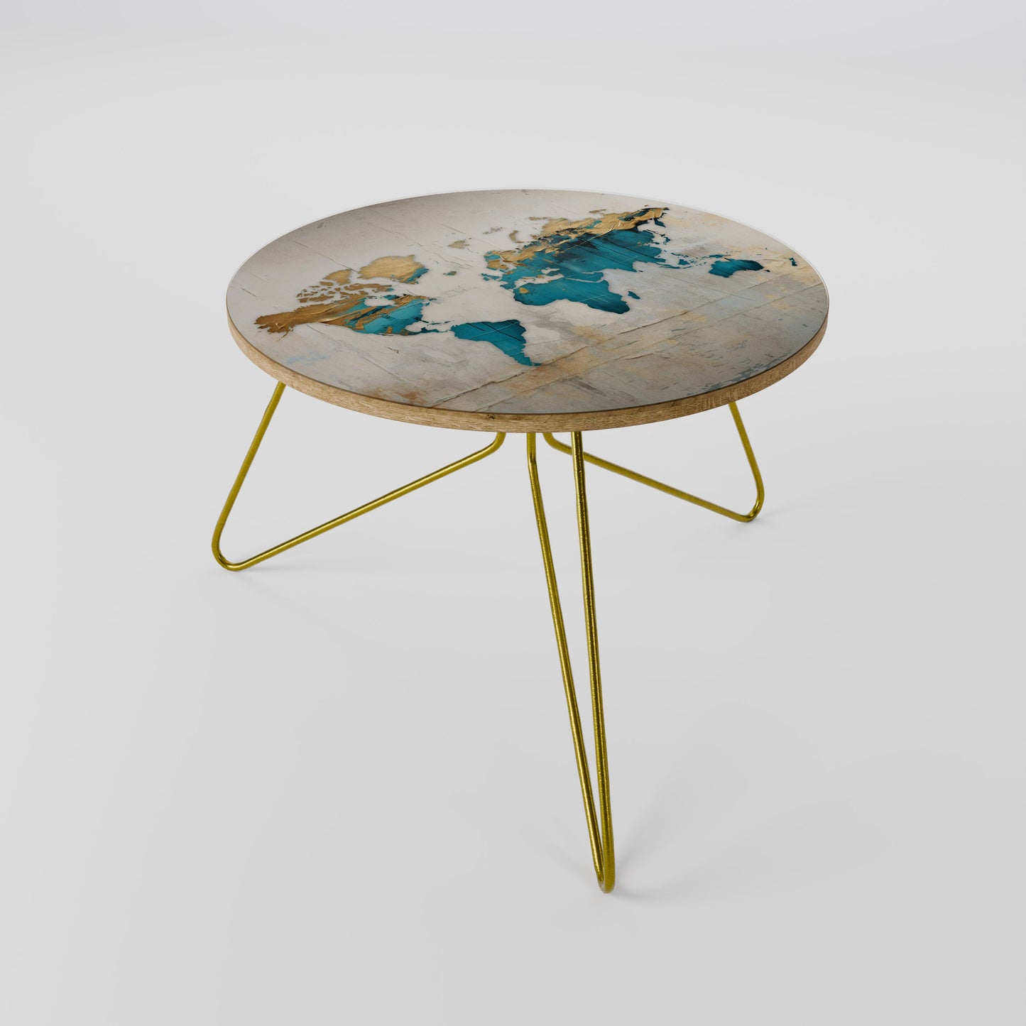 Tavolino da caffè MAPPA DORATA AZZURRA 60
