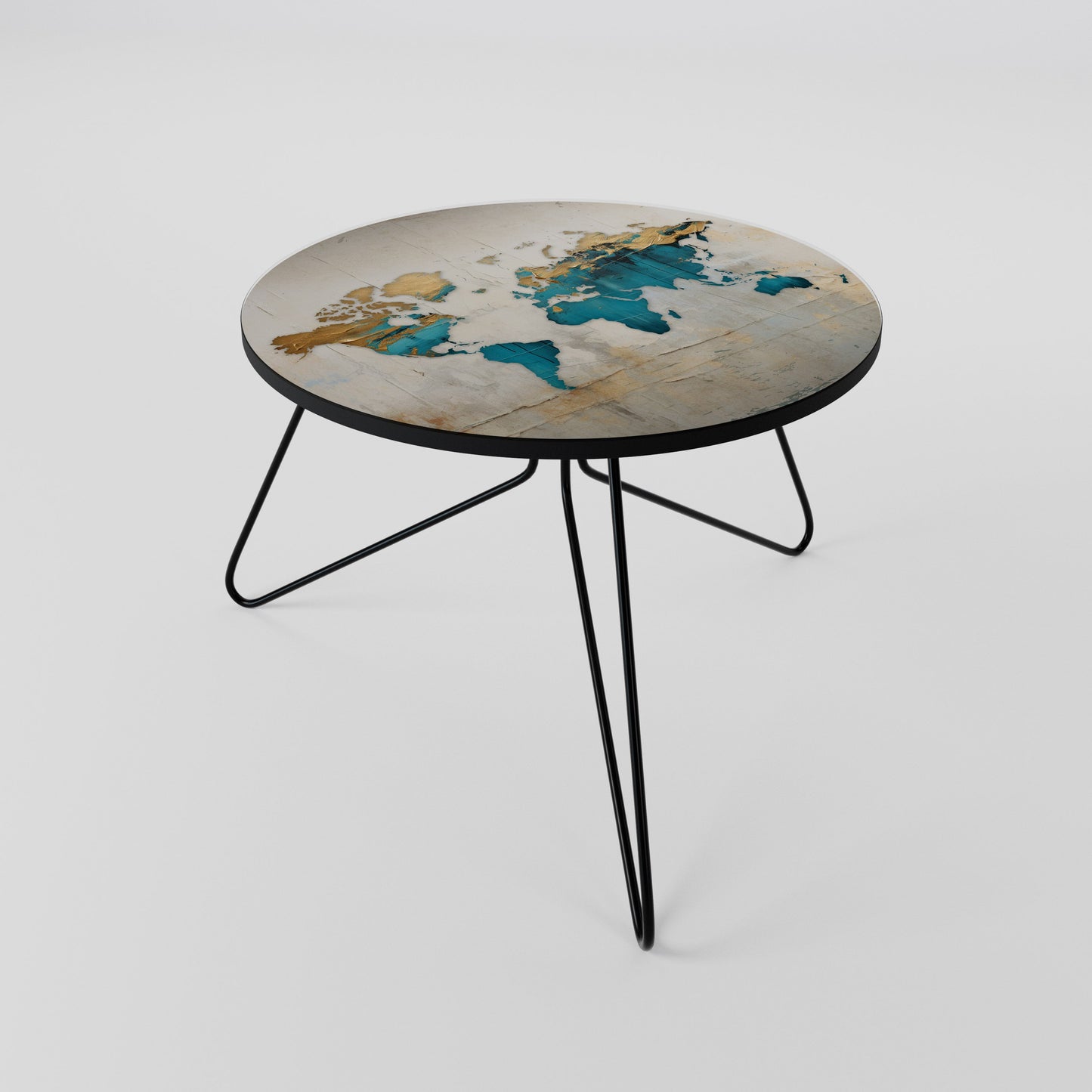 Tavolino da caffè MAPPA DORATA AZZURRA 60