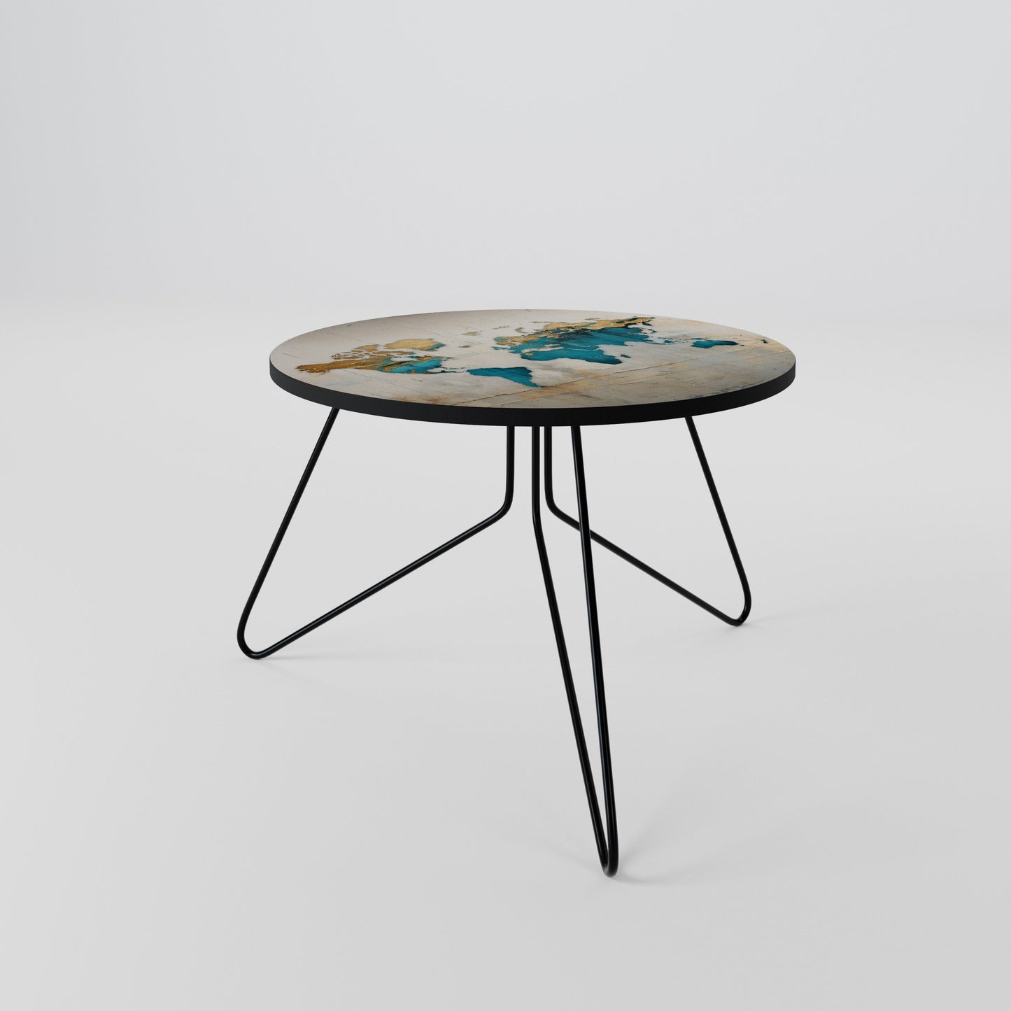 Tavolino da caffè MAPPA DORATA AZZURRA 60