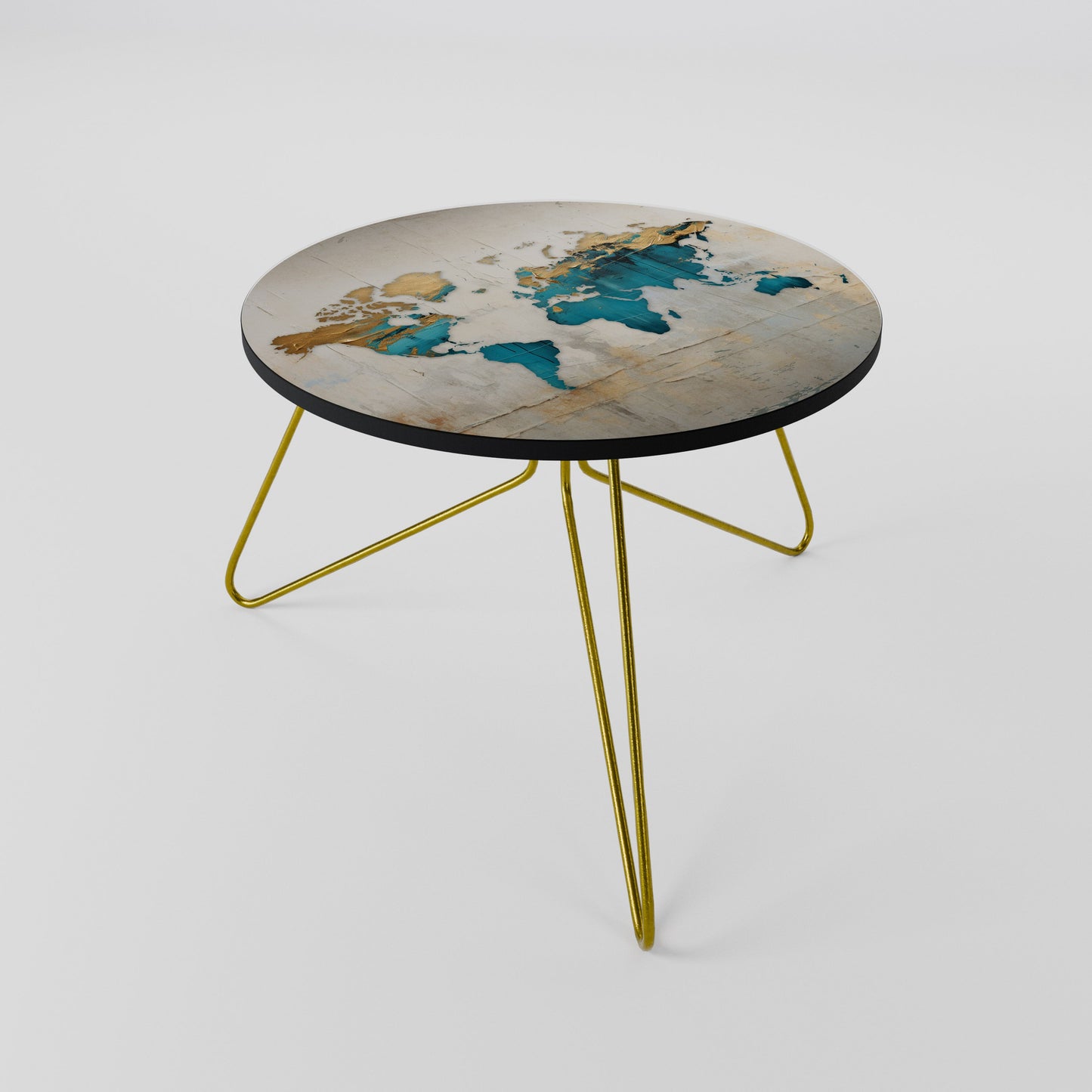 Tavolino da caffè MAPPA DORATA AZZURRA 60
