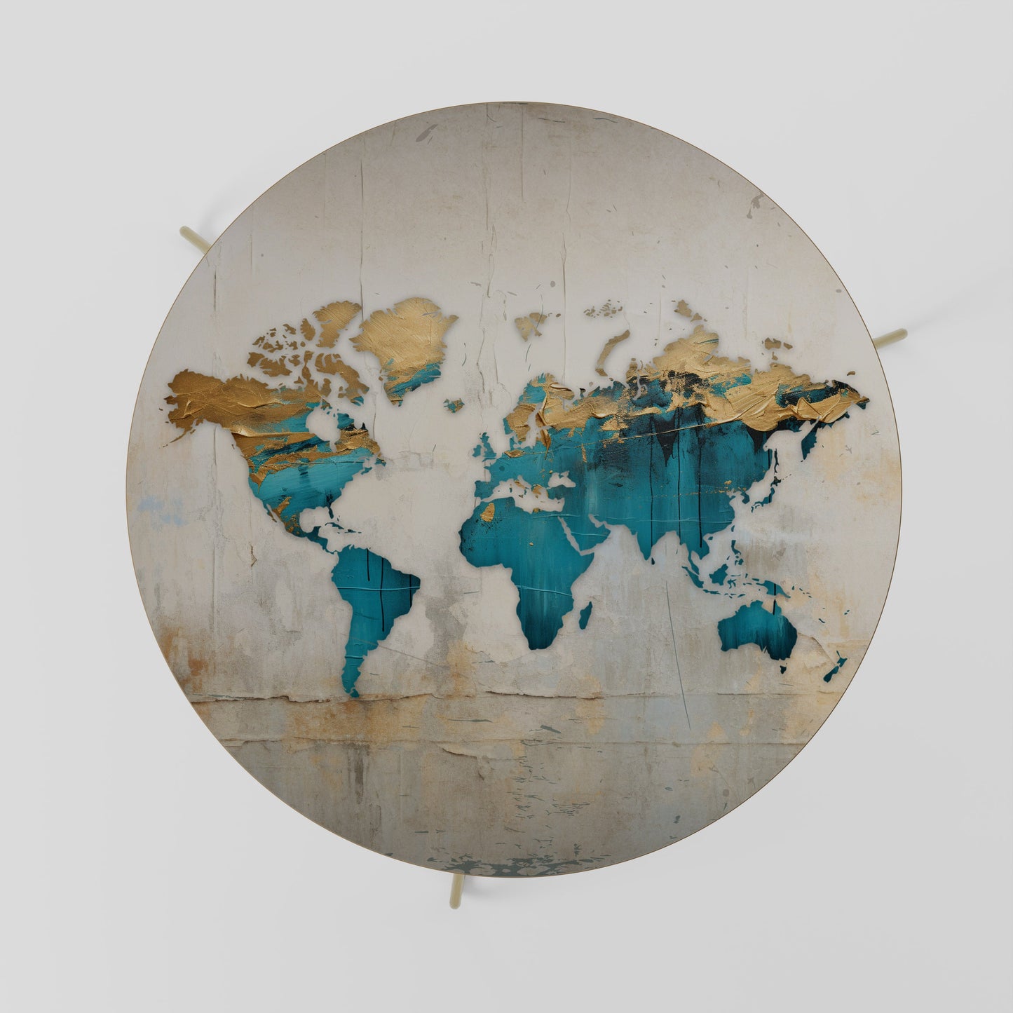 Tavolino da caffè MAPPA DORATA AZZURRA 69