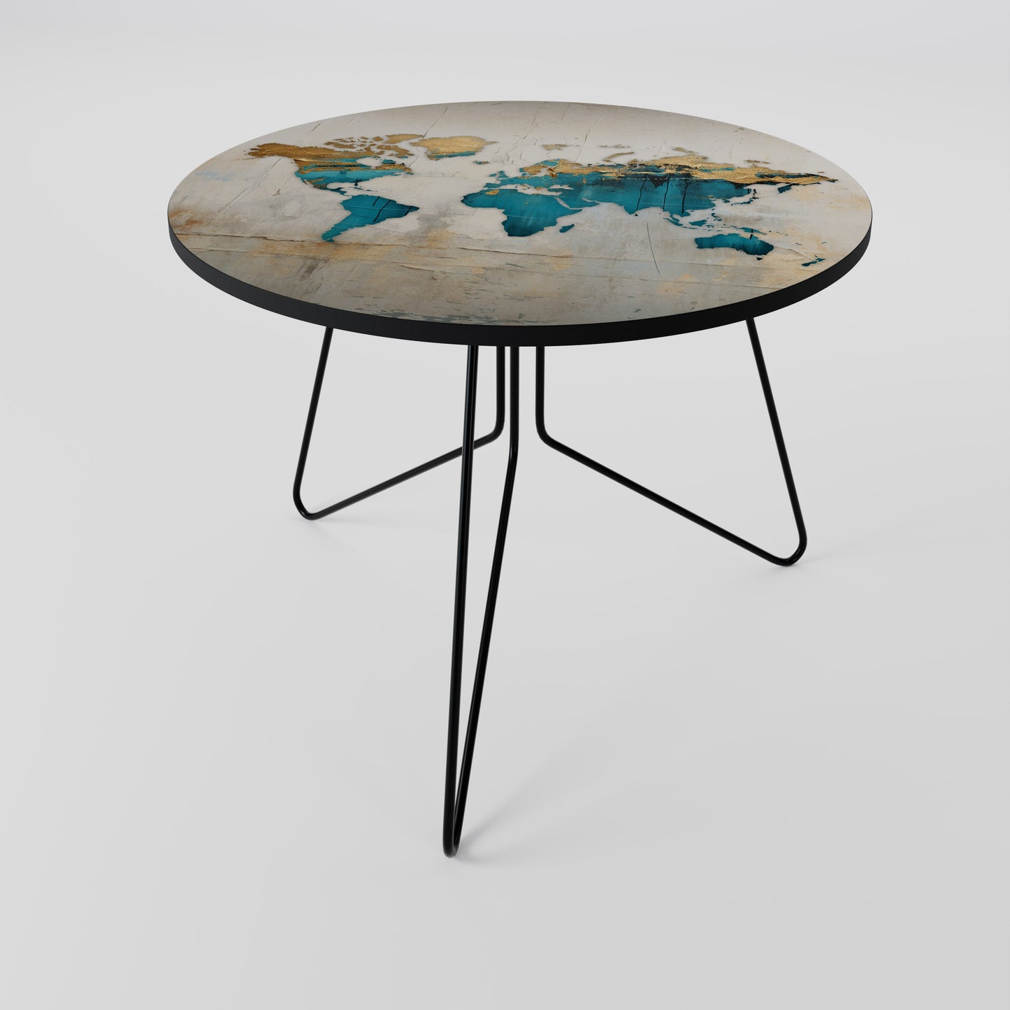 Tavolino da caffè MAPPA DORATA AZZURRA 69