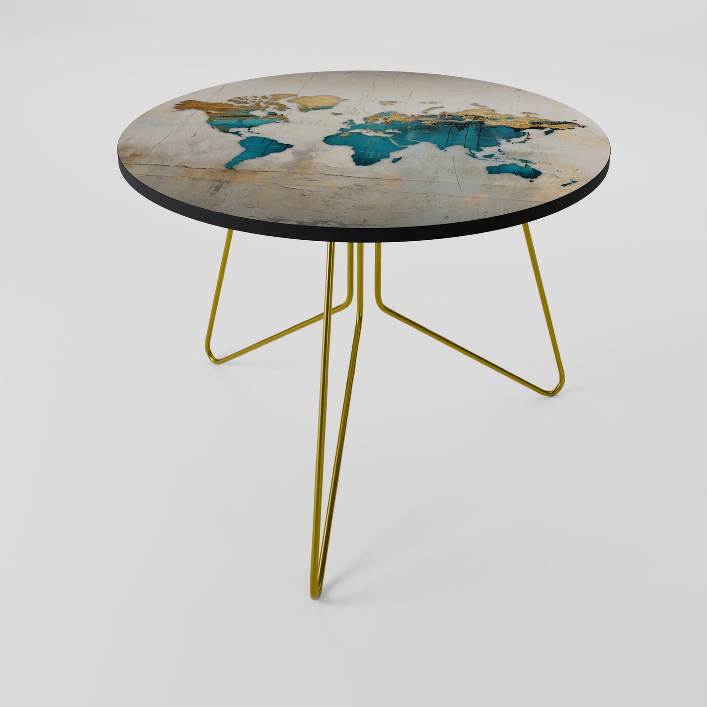 Tavolino da caffè MAPPA DORATA AZZURRA 69
