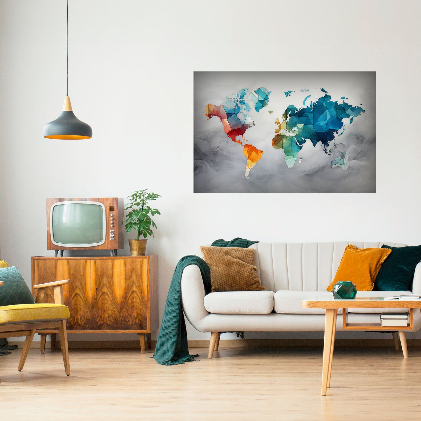 Poster orizzontale staccabile e attaccabile con VISIONE DEL MONDO SFACCETTATA