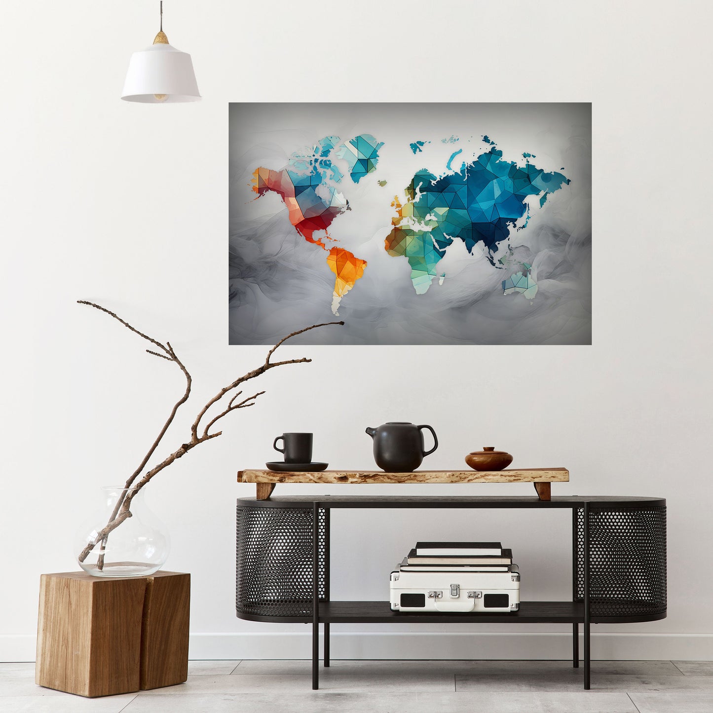 Poster orizzontale staccabile e attaccabile con VISIONE DEL MONDO SFACCETTATA