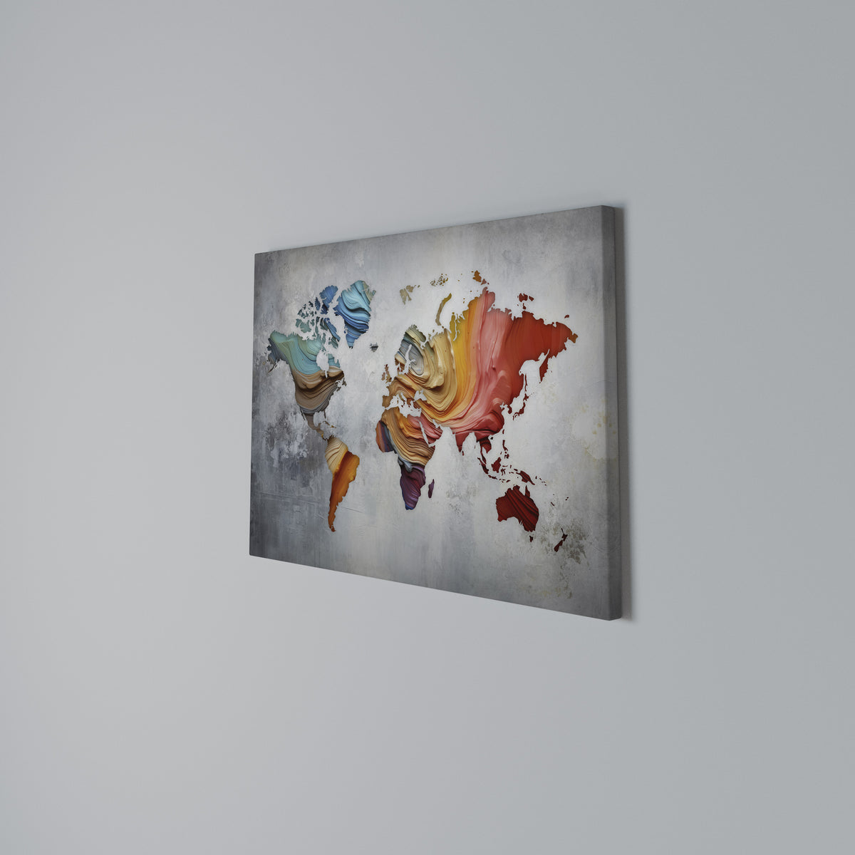 PAINTED CONTINENTS Stampa su tela orizzontale