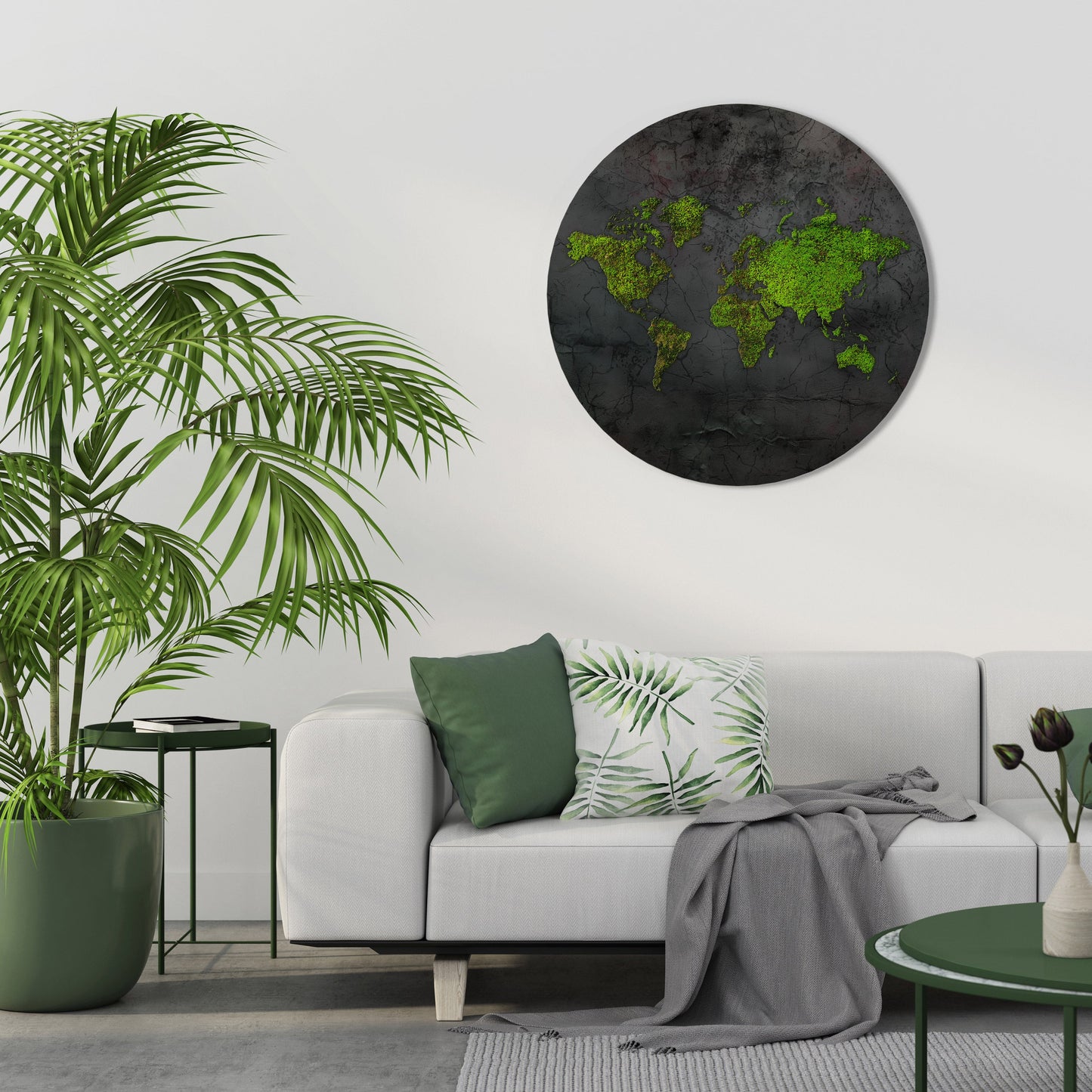 GREENER LANDS EMBRACED - Arte murale rotonda