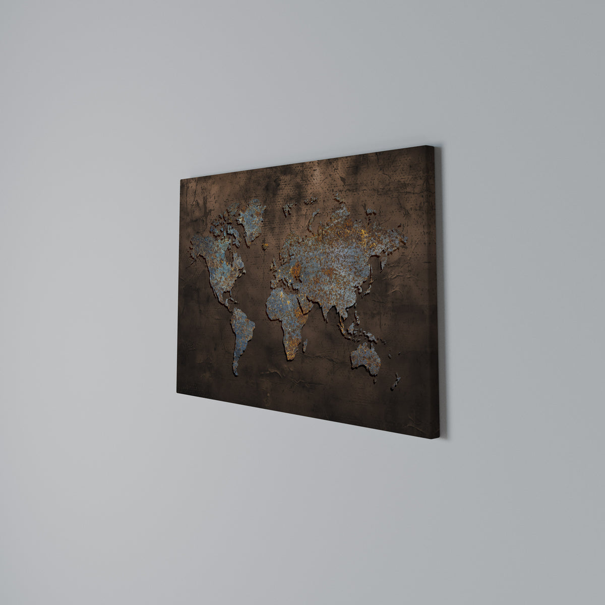 METALLIC MAP OF MEMORIES Stampa su tela orizzontale