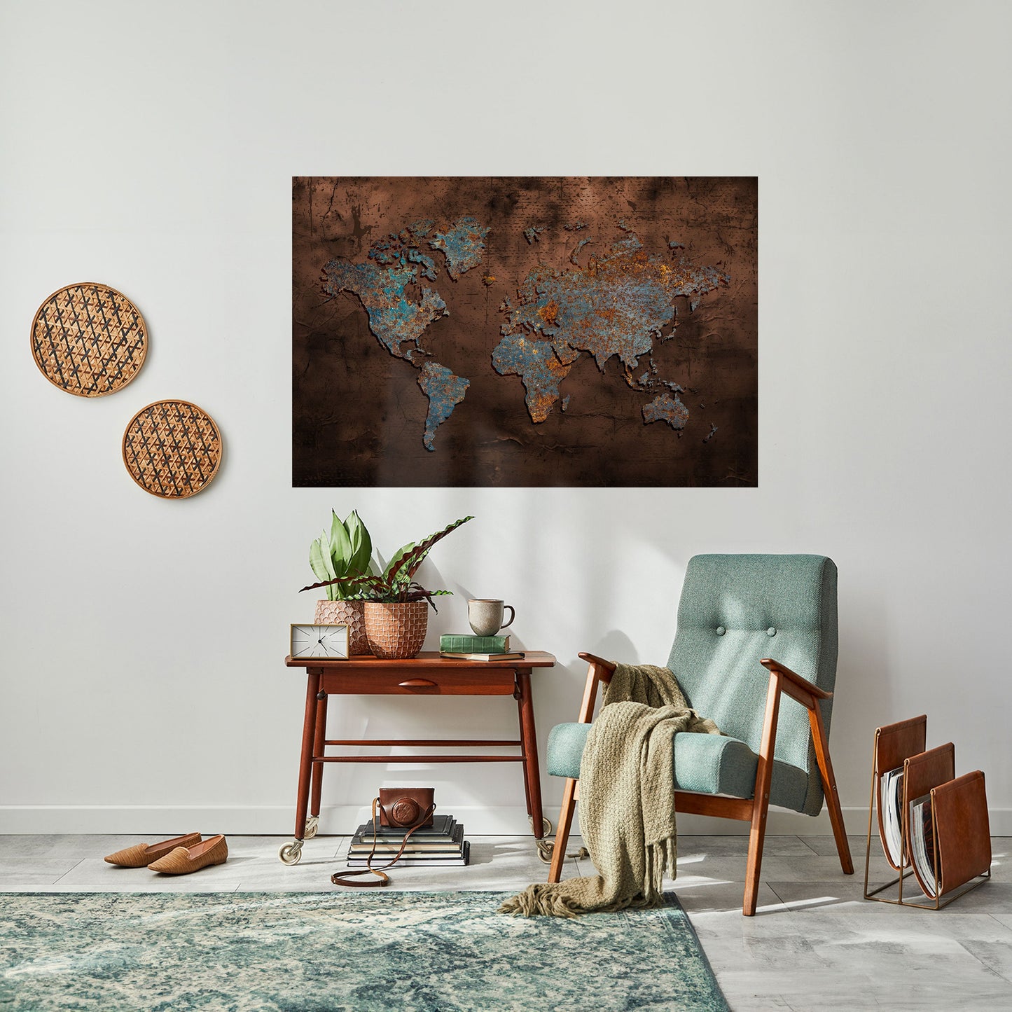 MAPPA METALLICA DEI RICORDI Poster orizzontale staccabile e attaccabile