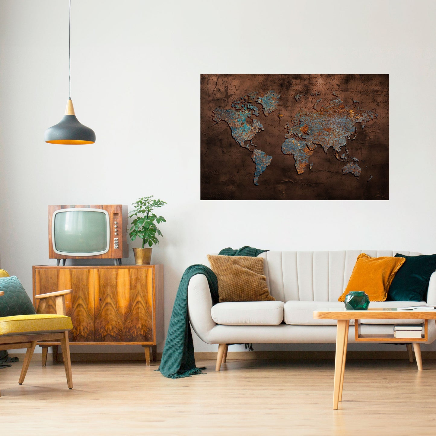 MAPPA METALLICA DEI RICORDI Poster orizzontale staccabile e attaccabile